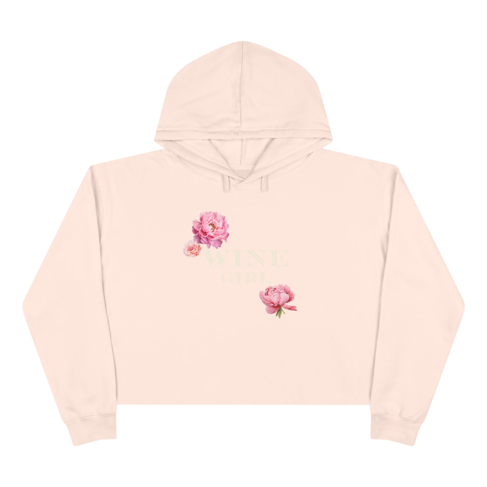 Wine Girl Cropped Hoodie — 'Vintastic' Floral Wine Lover Sweatshirt
