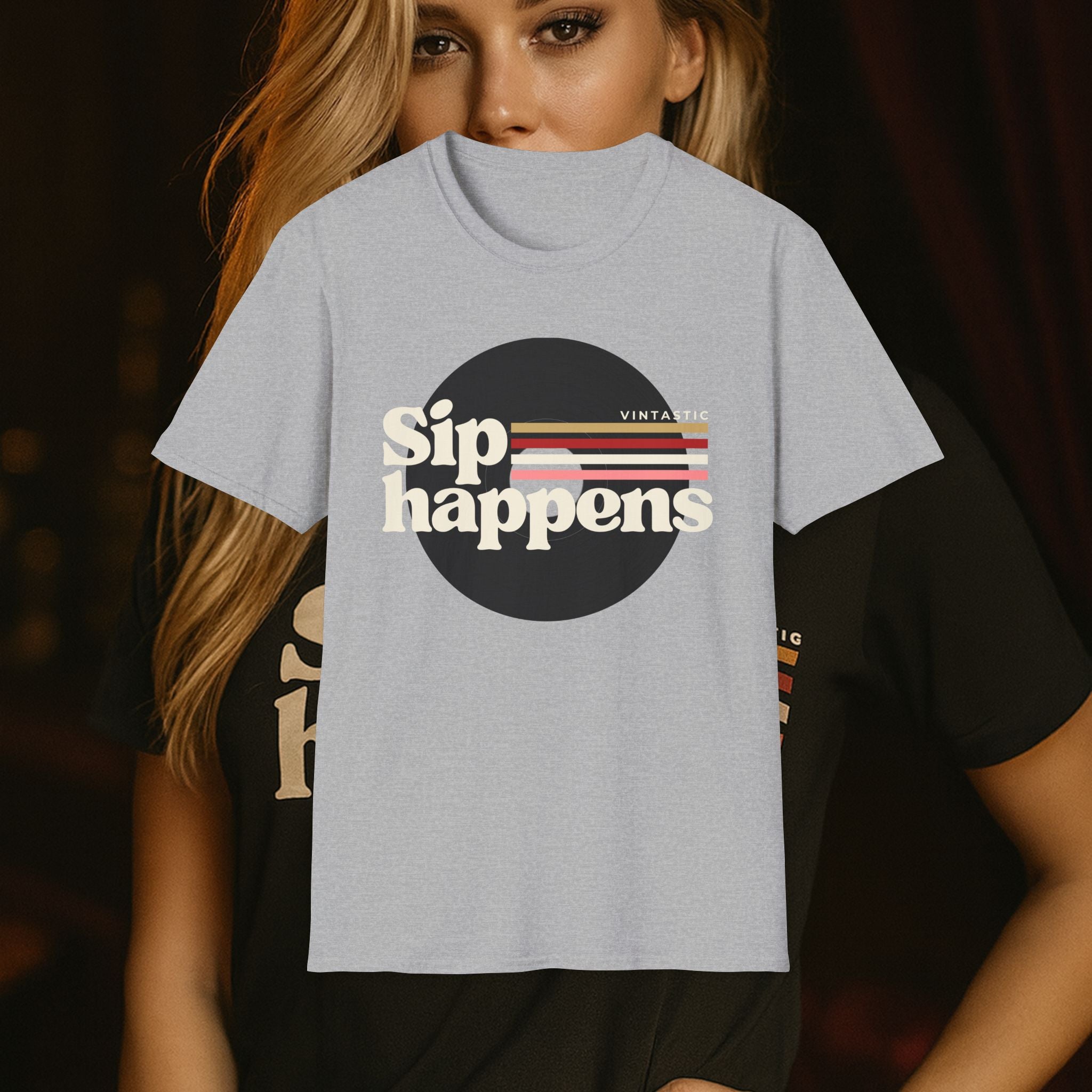 Sip Happens – Vintage Wine Tee (Vintastic™ Wine & Vinyl Collection)