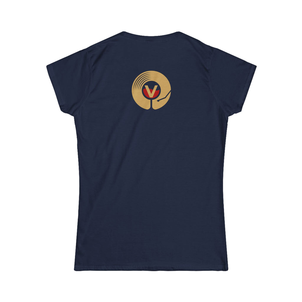 Wine Graphic Tee — Casual Women's White T‑Shirt with Gold 'WINE' Text