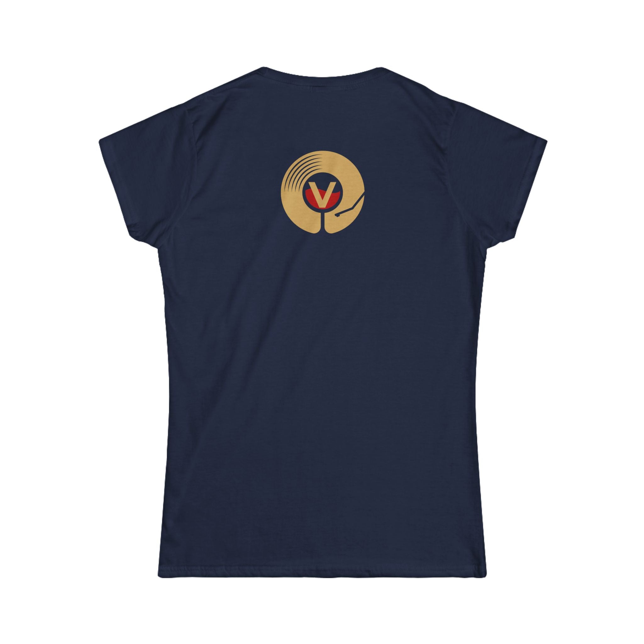 Wine Graphic Tee — Casual Women's White T‑Shirt with Gold 'WINE' Text