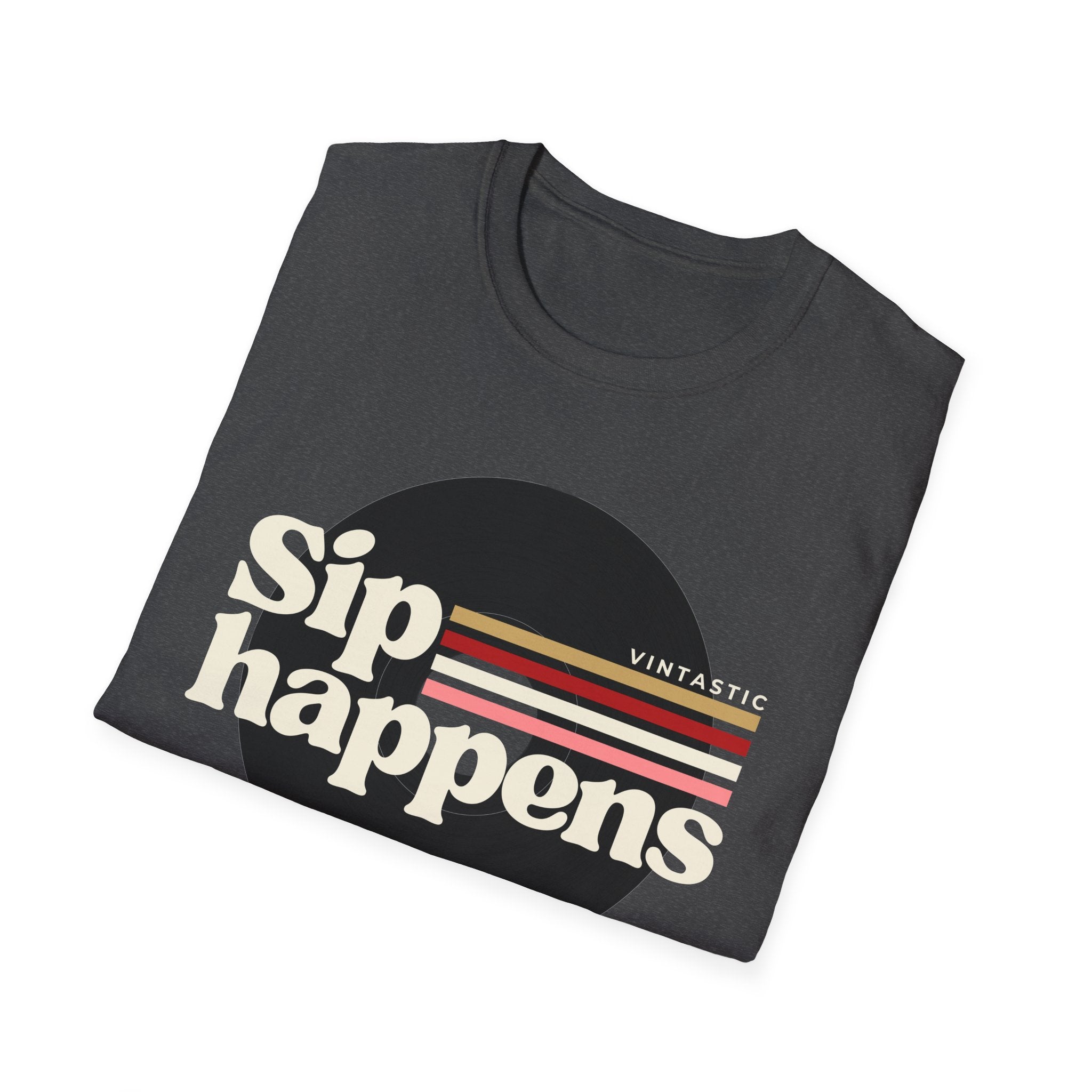 Sip Happens – Vintage Wine Tee (Vintastic™ Wine & Vinyl Collection)