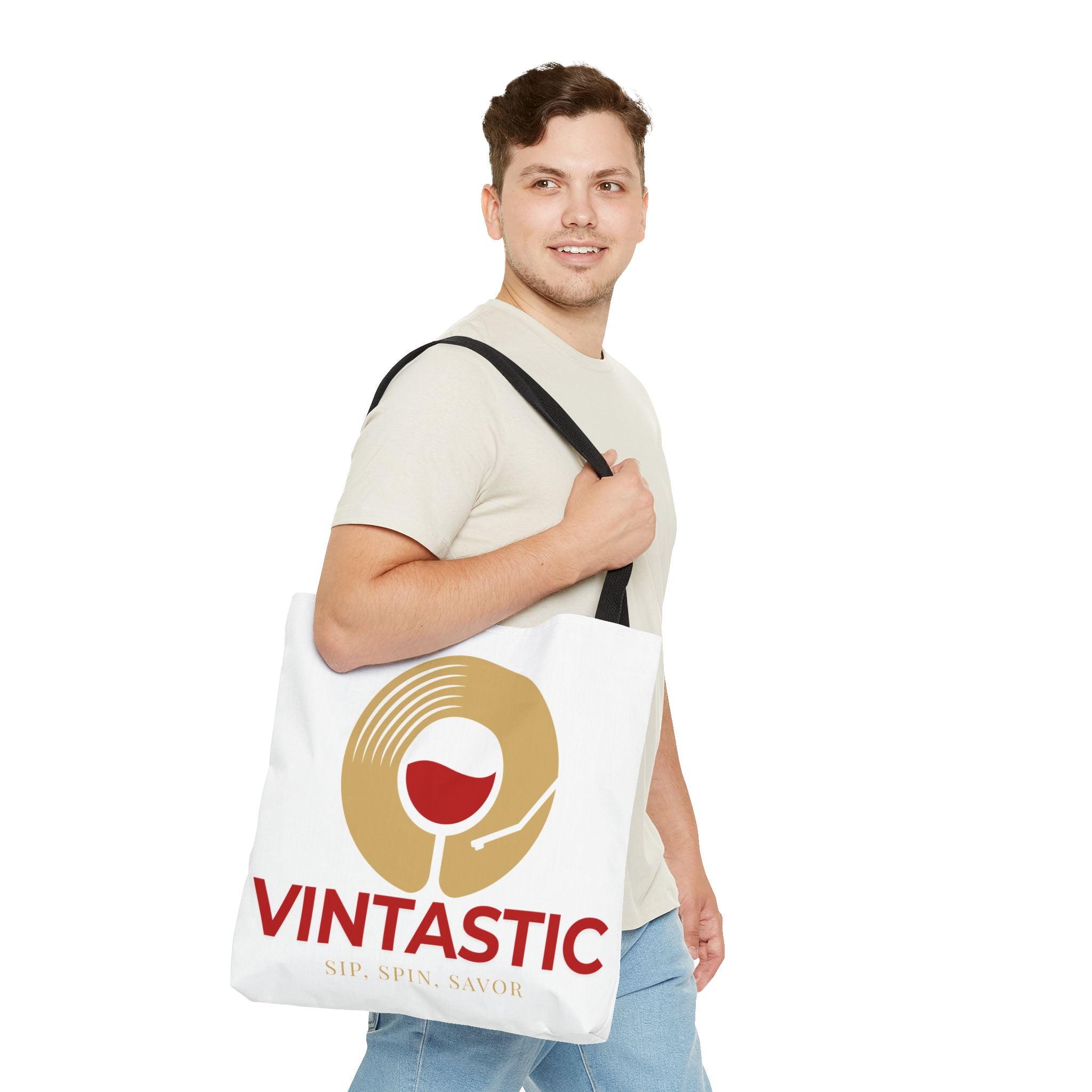 Vintastic Wine Tote Bag - Sip, Spin, Savor