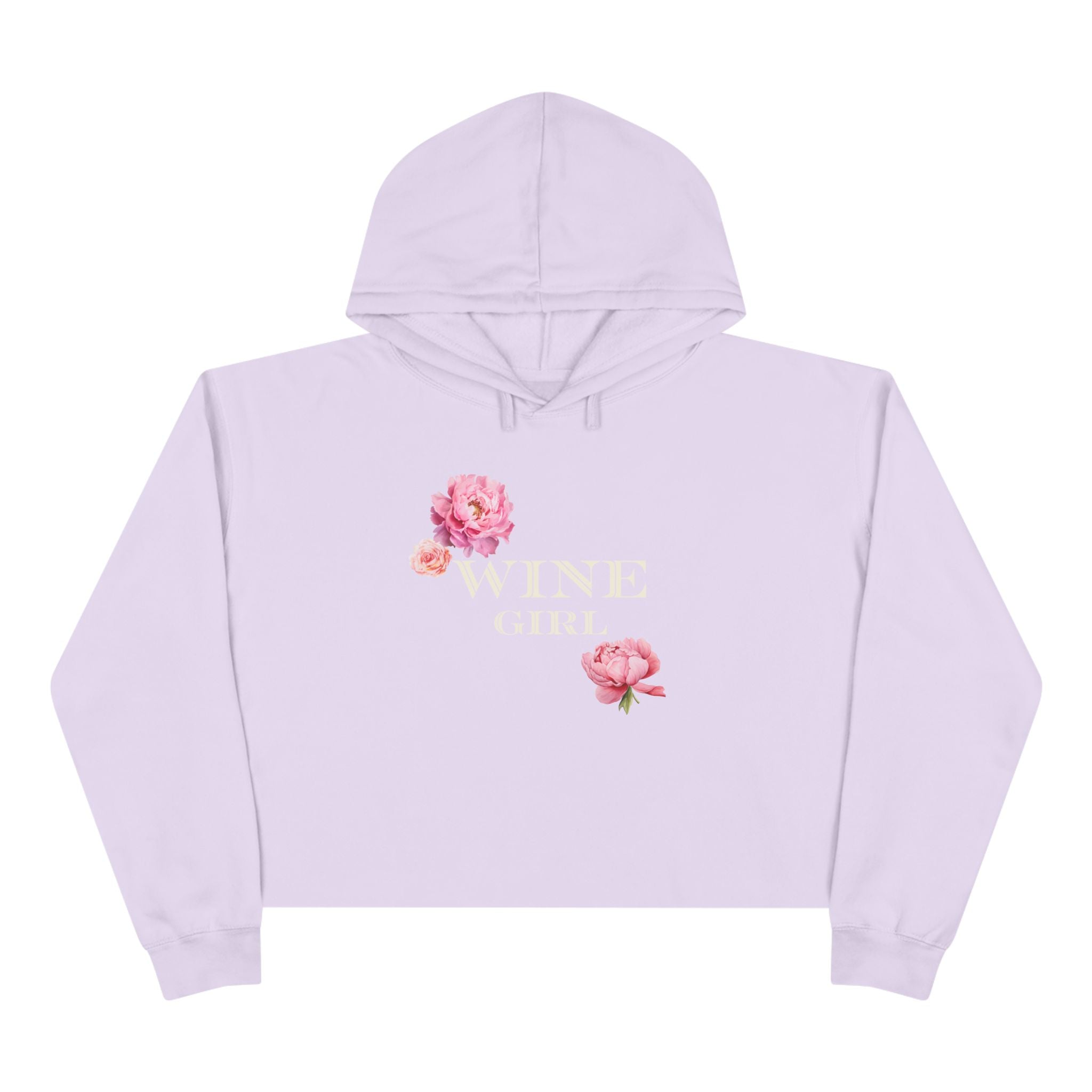 Wine Girl Cropped Hoodie — 'Vintastic' Floral Wine Lover Sweatshirt