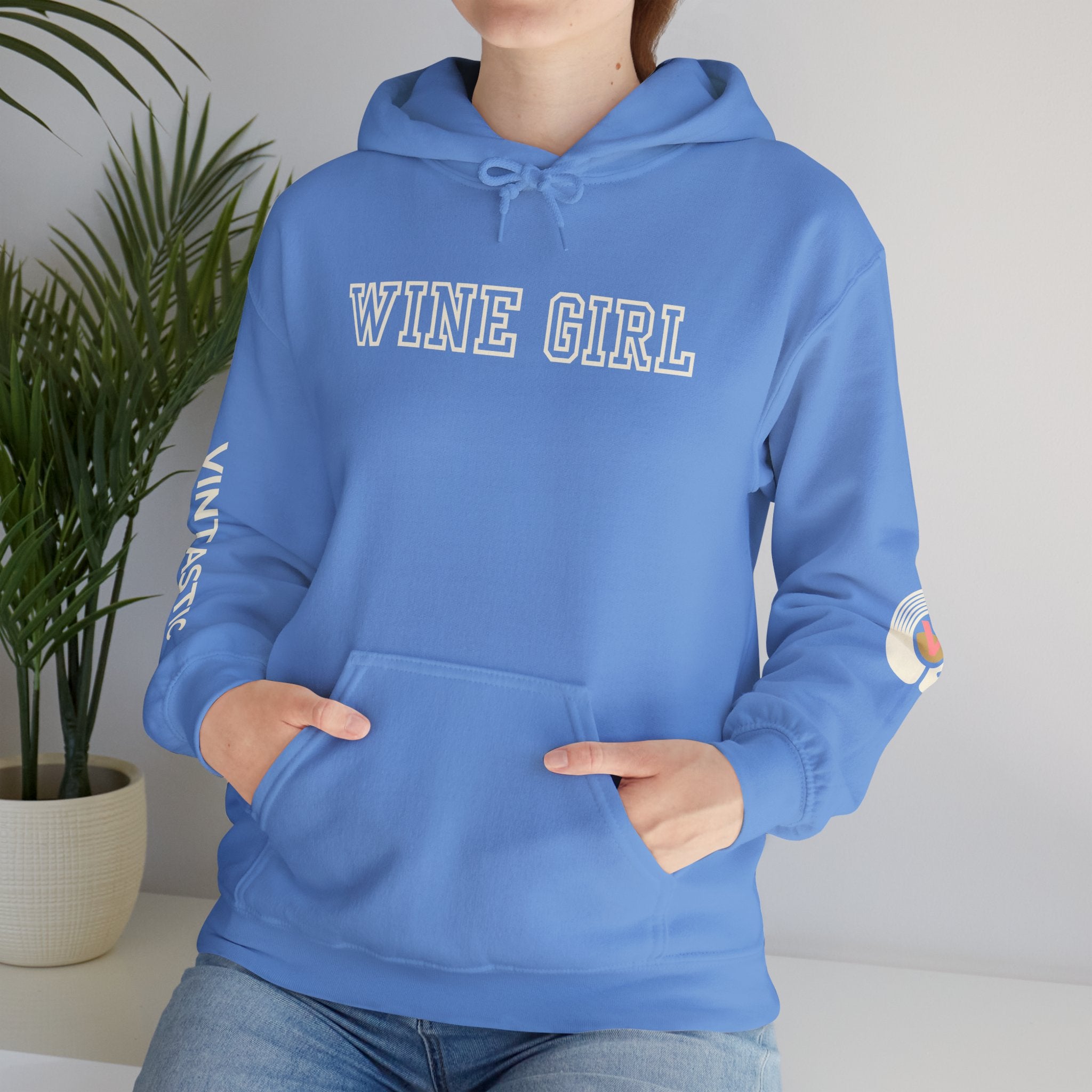 Vintastic Wine Girl Hoodie – Black Unisex Oversized Sweatshirt | Wine Lover Gift