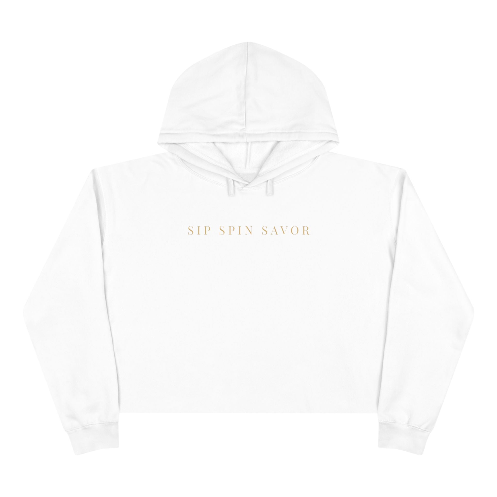 Vintastic Wine Crop Hoodie — Retro Vinyl Wine Logo Cropped Sweatshirt