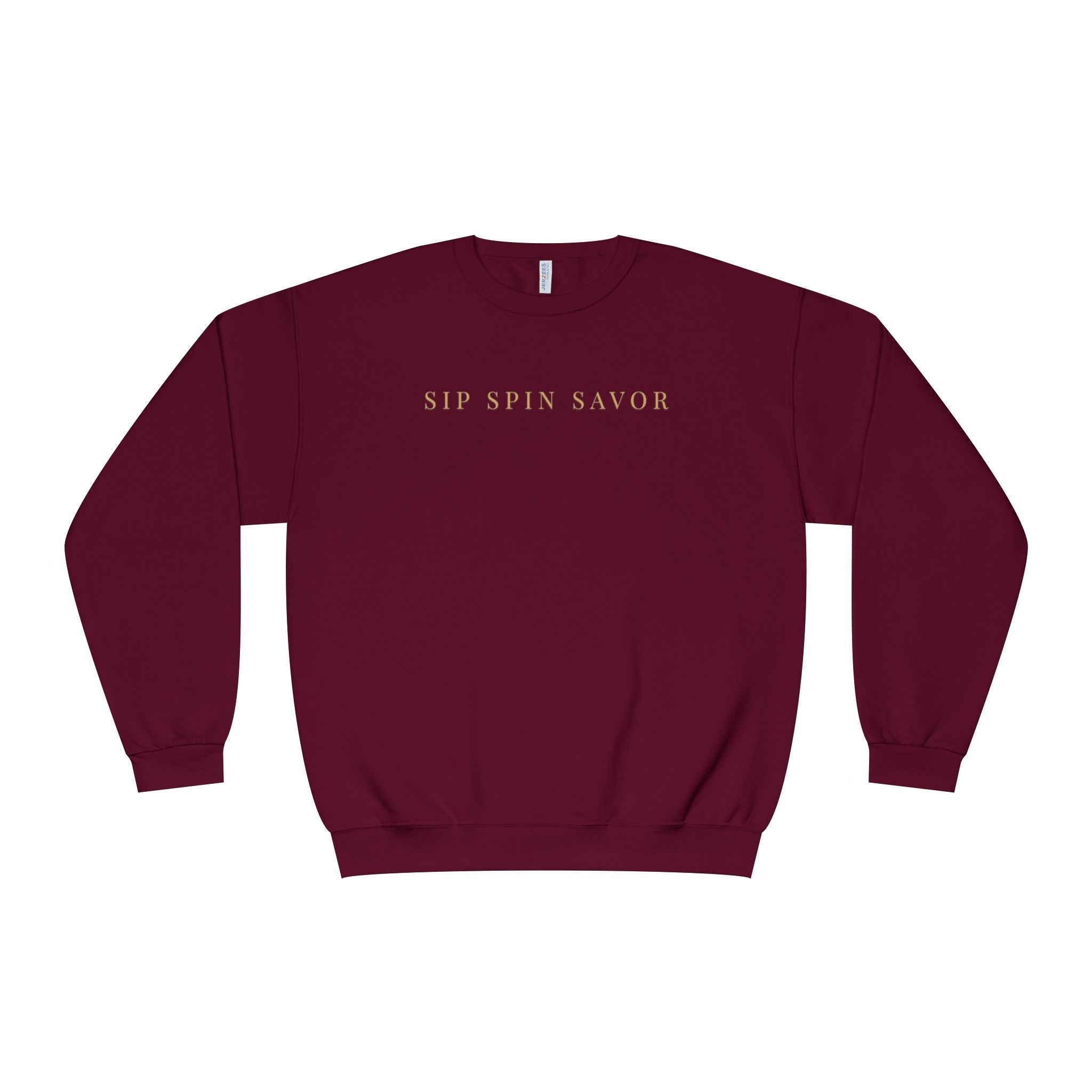 Vintastic Crewneck Sweatshirt — 'Sip Spin Savor' Wine Lover Pullover
