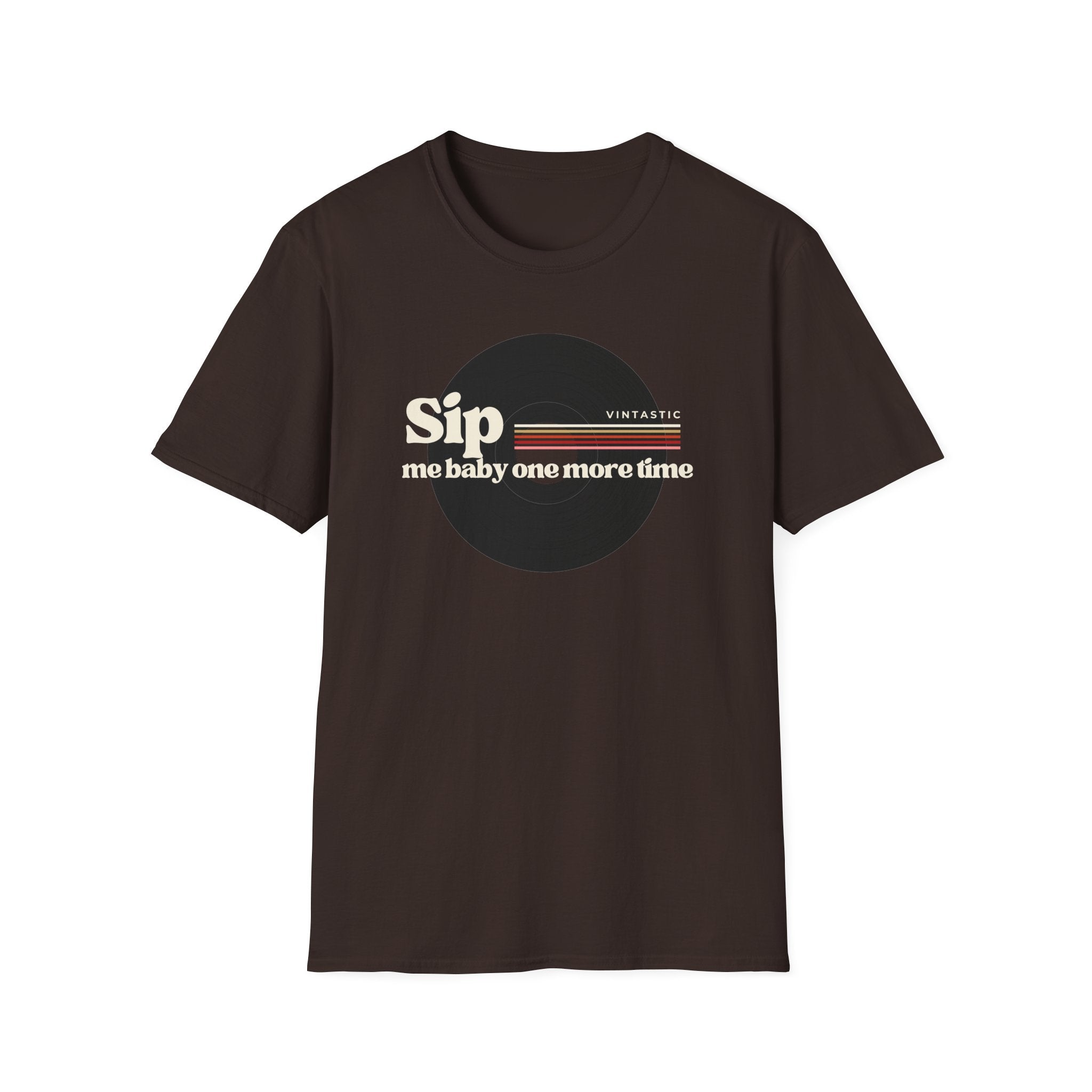 Sip Me Baby One More Time Tee – Retro Vinyl Wine Girl Style