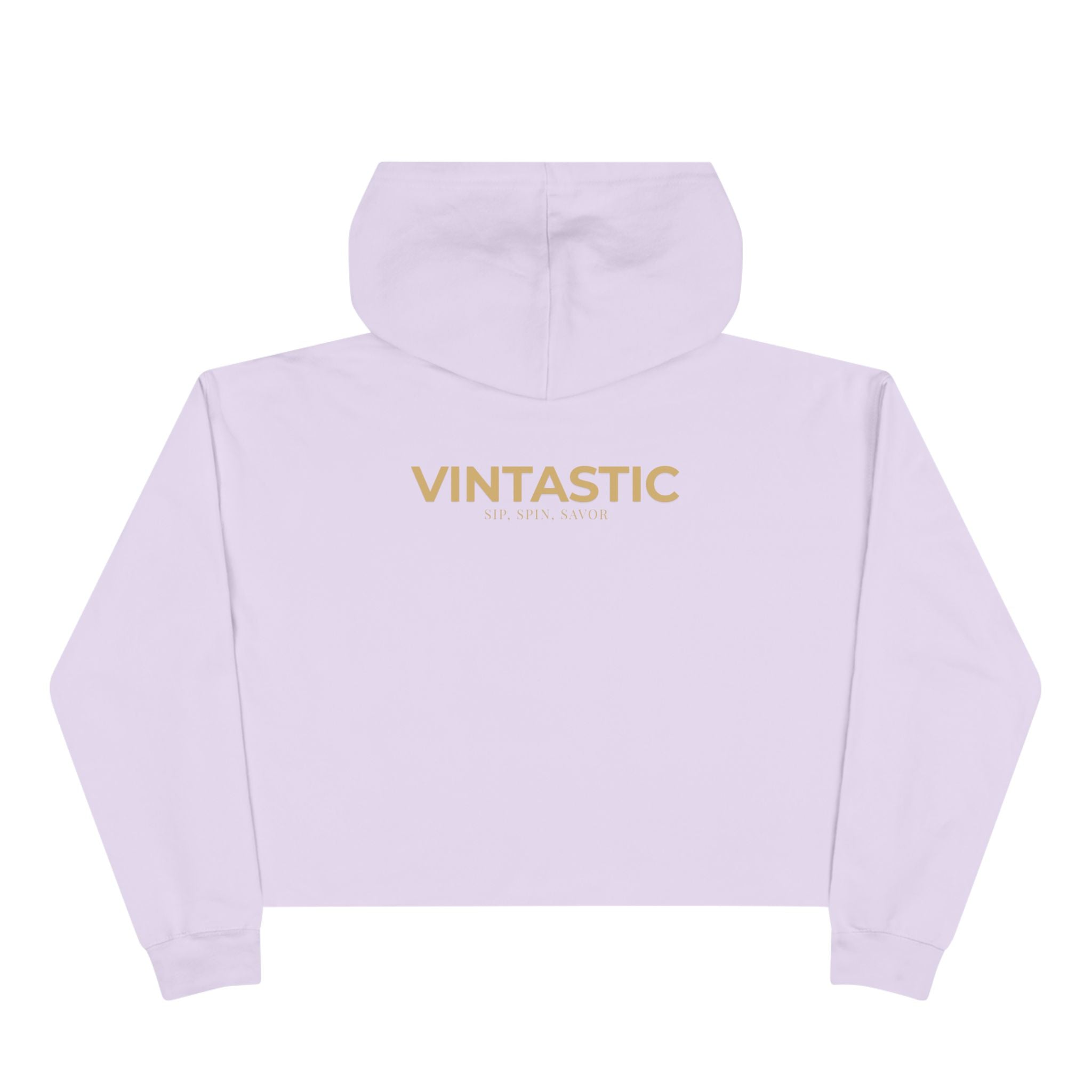 Wine Girl Vintastic Crop Hoodie — White Logo Cropped Pullover