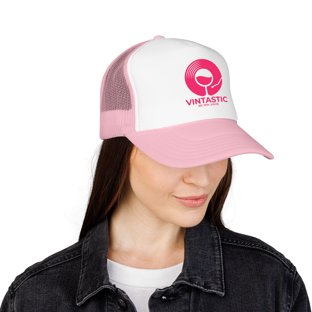 Vintastic Trucker Hat — Retro Wine Logo Foam Cap
