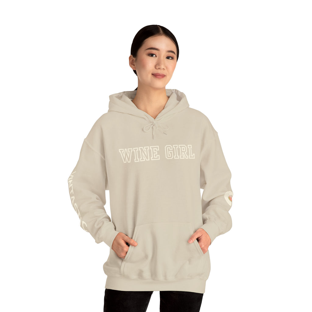 Vintastic Wine Girl Hoodie – Black Unisex Oversized Sweatshirt | Wine Lover Gift
