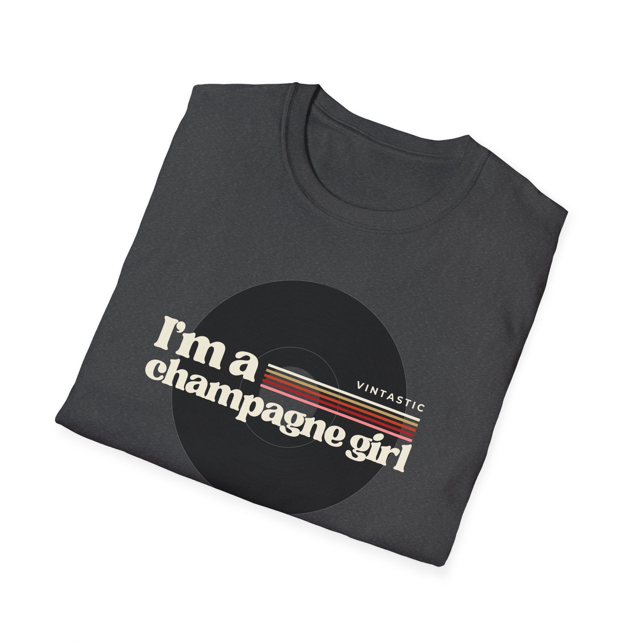 I’m a Champagne Girl Tee – Retro Vinyl Design | Vintastic Wine & Bubbly Collection