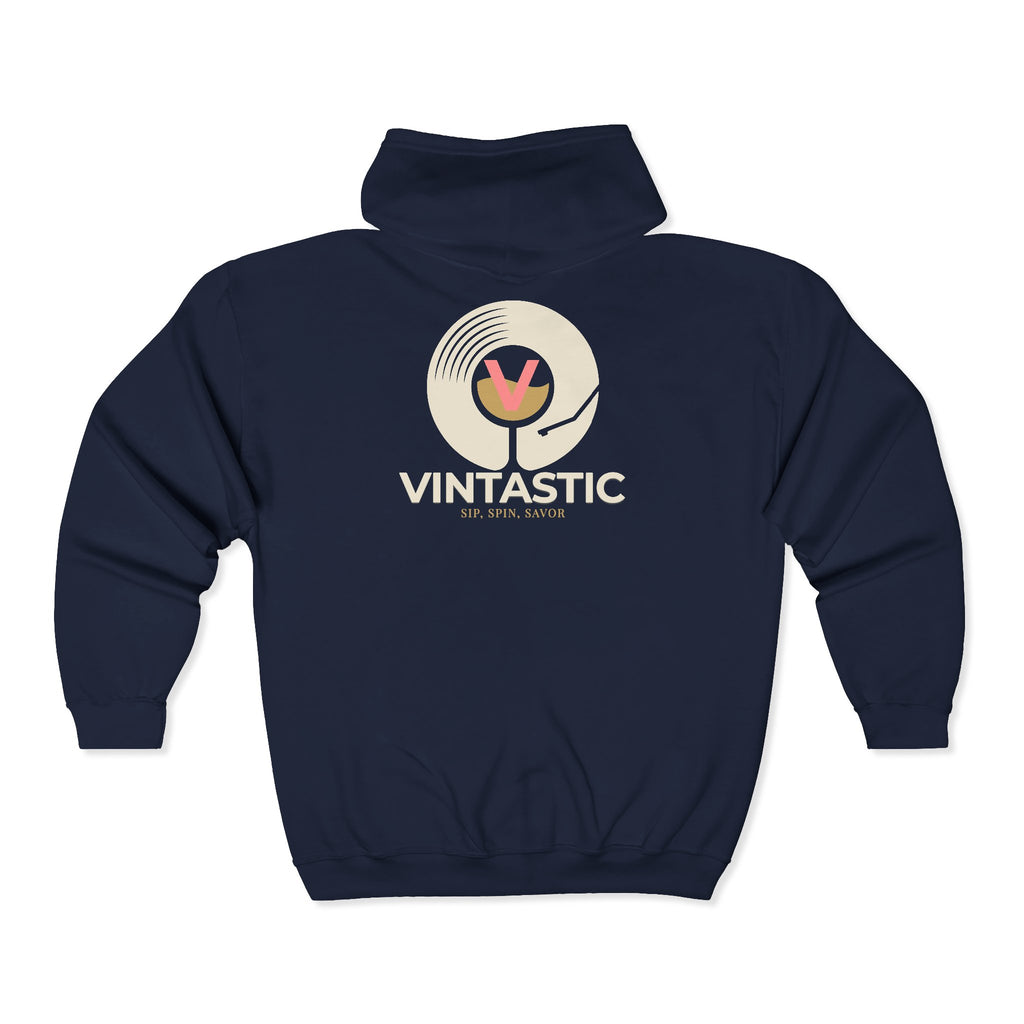 Vintastic Unisex Full Zip Hooded Sweatshirt Pinked