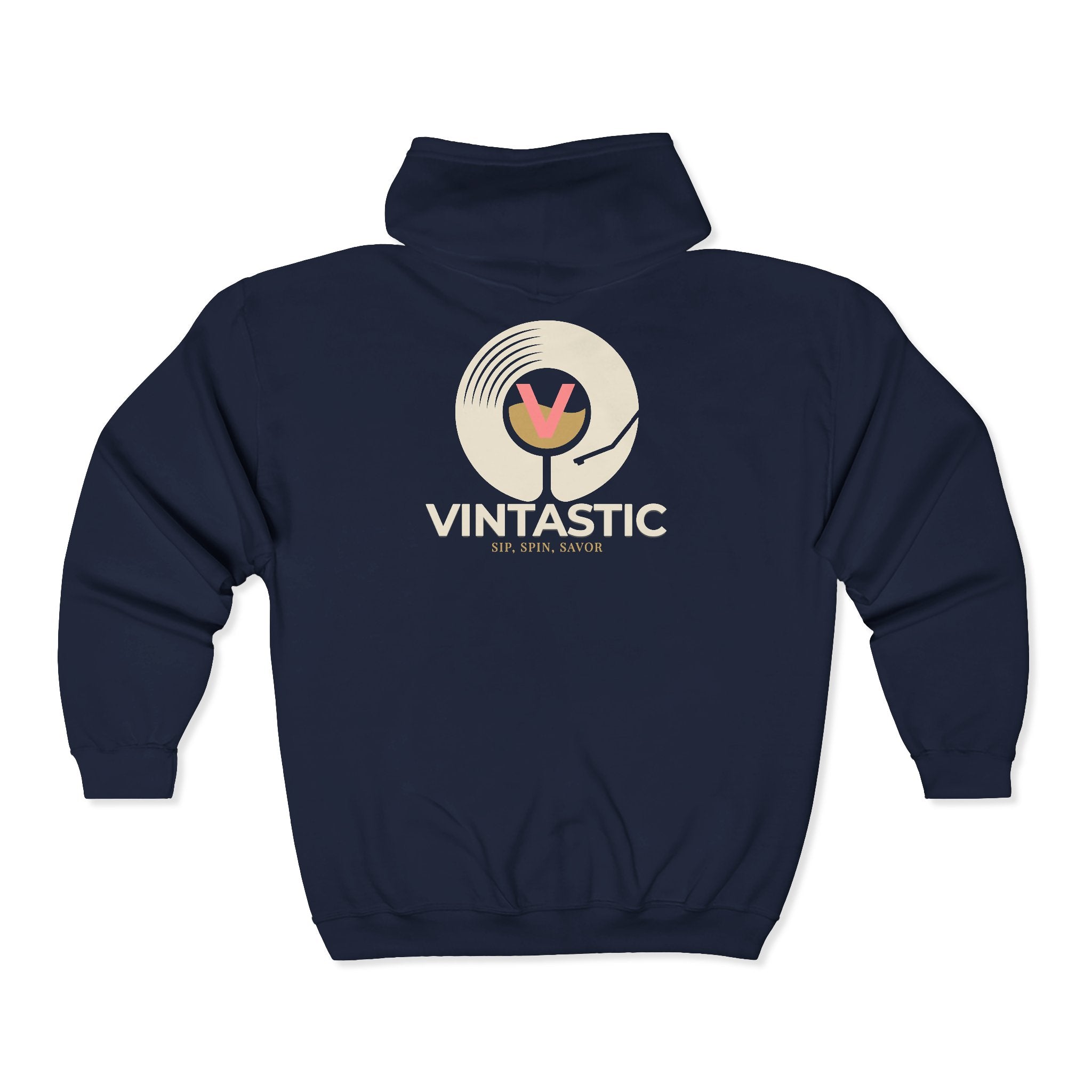 Vintastic Unisex Full Zip Hooded Sweatshirt Pinked