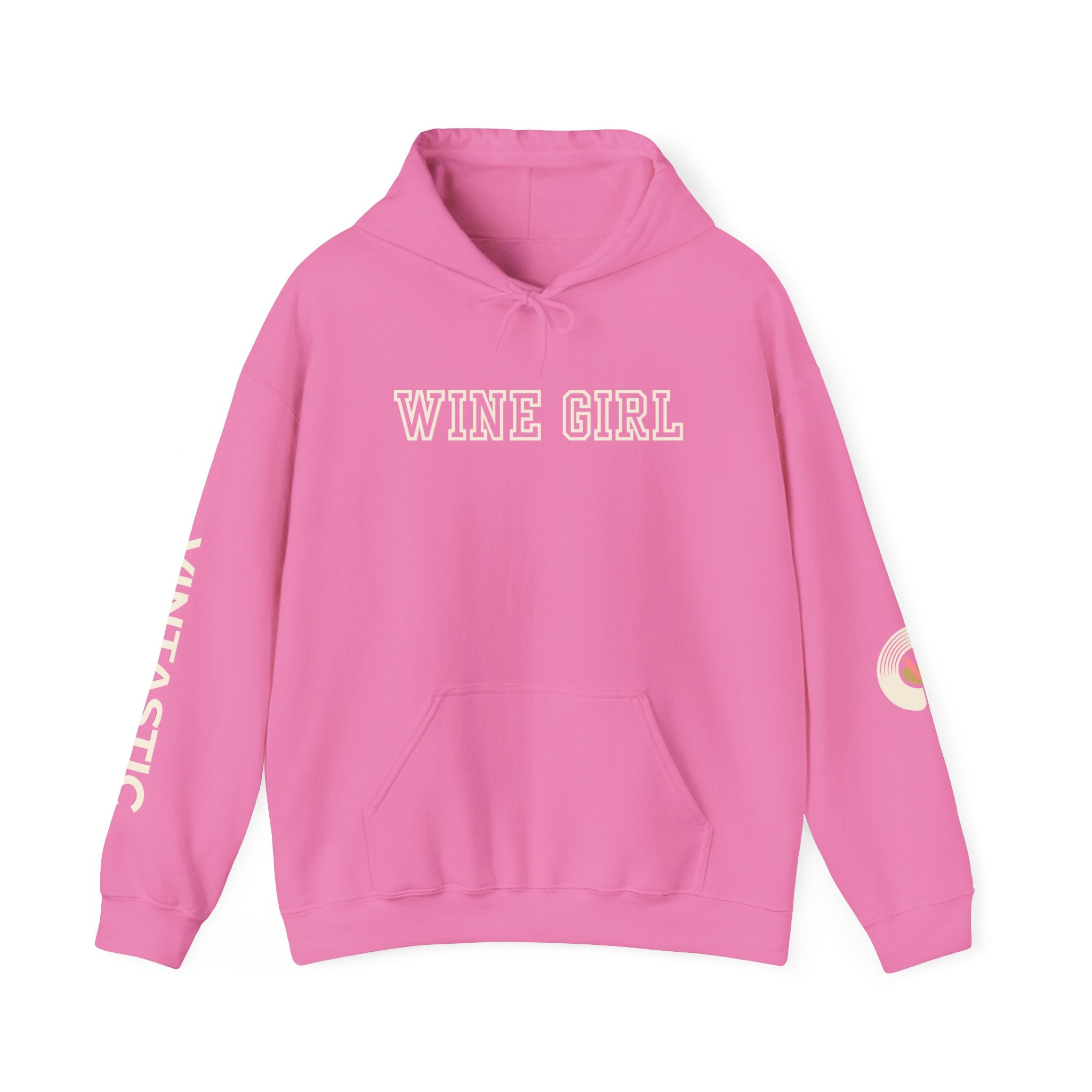 Vintastic Wine Girl Hoodie – Black Unisex Oversized Sweatshirt | Wine Lover Gift