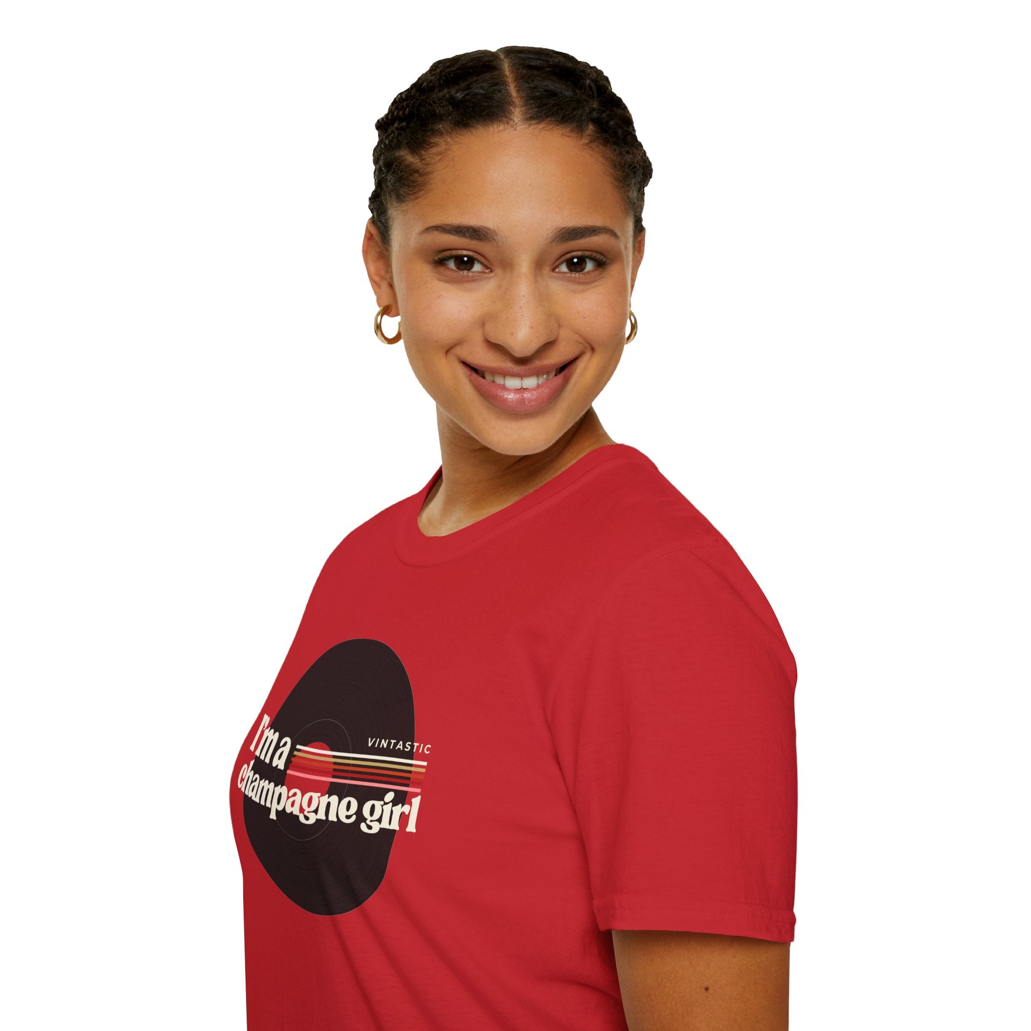 I’m a Champagne Girl Tee – Retro Vinyl Design | Vintastic Wine & Bubbly Collection