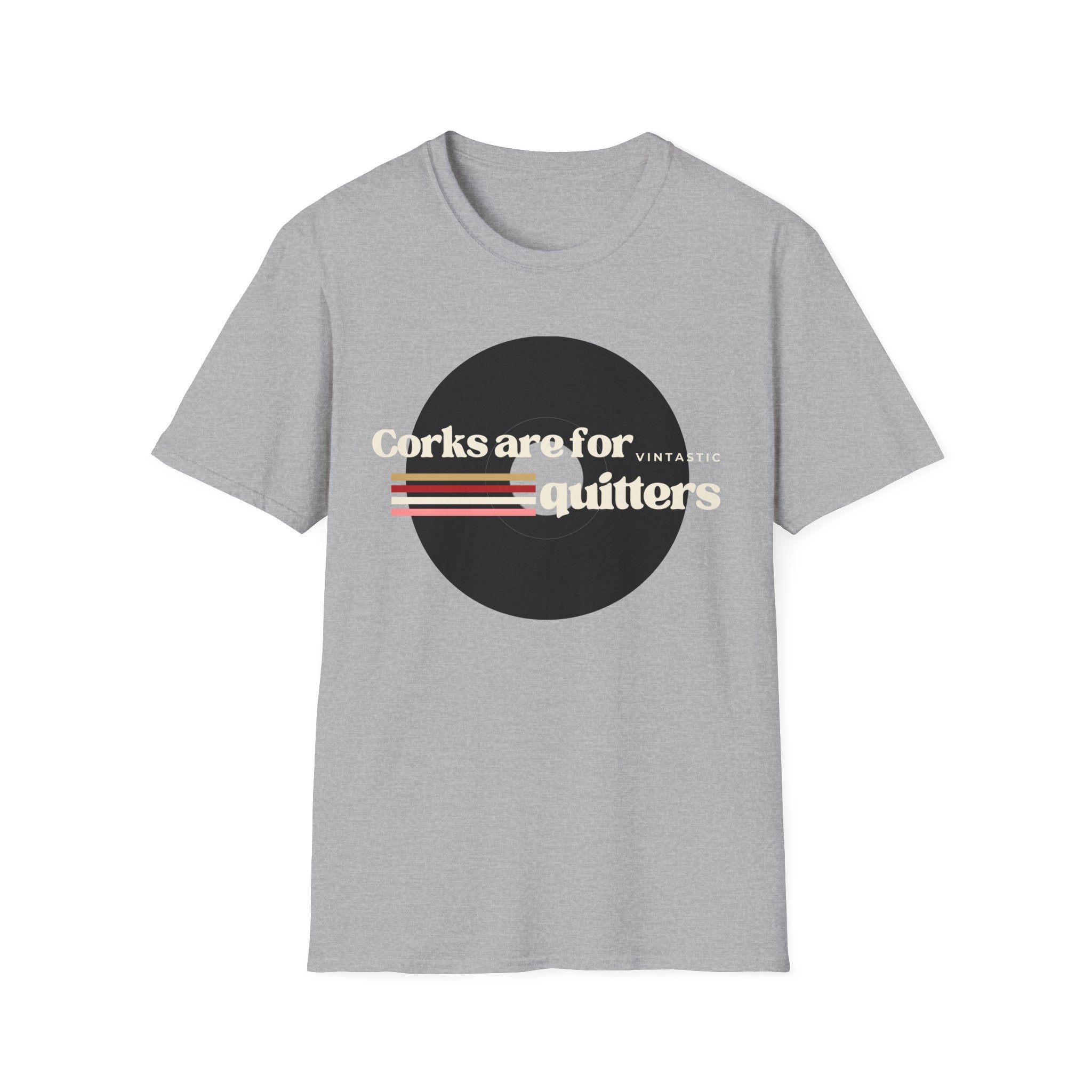 T-Shirt — "Corks Are For Quitters" Vintage Wine Humor Tee
