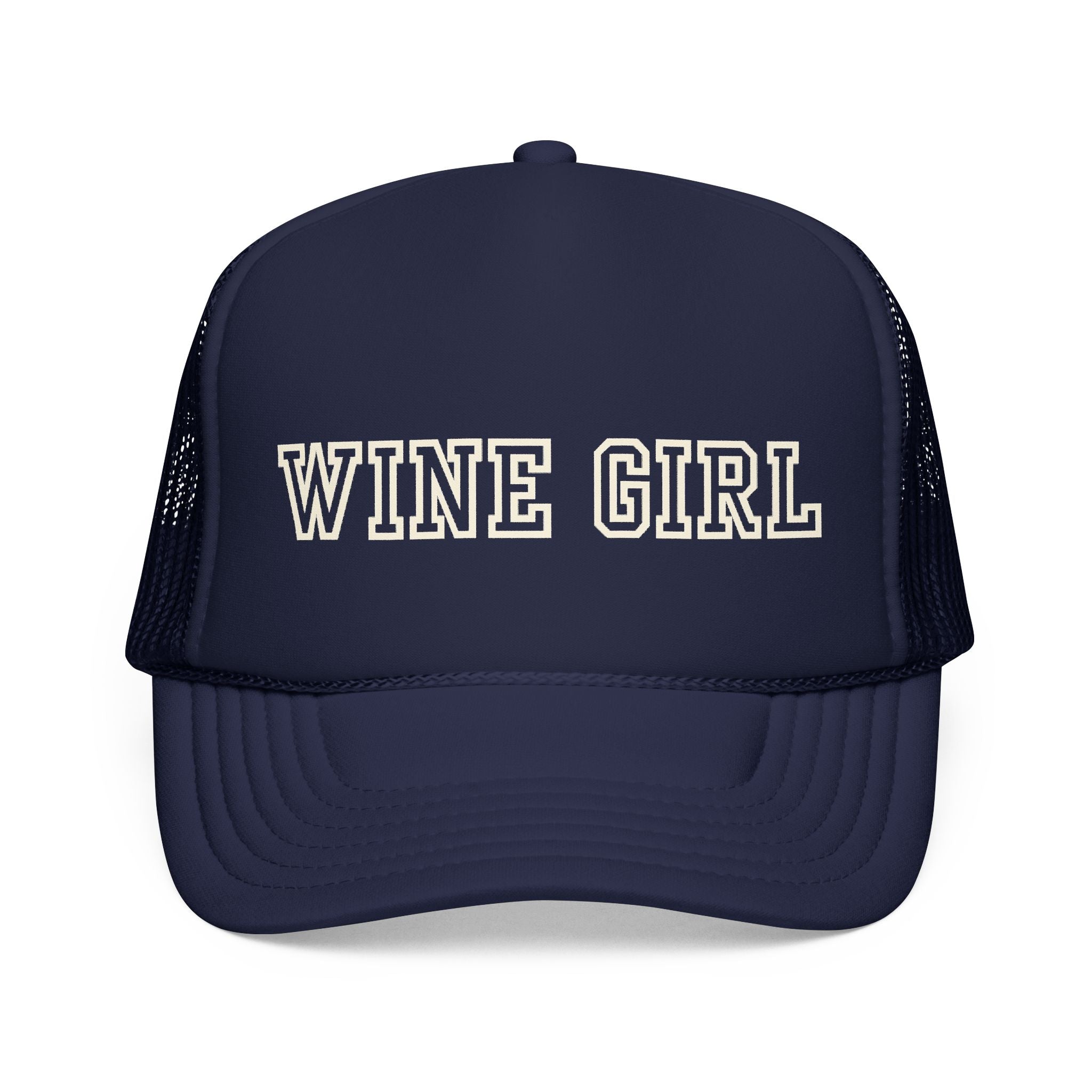 Wine Girl Trucker Cap -by  Vintastic Designs