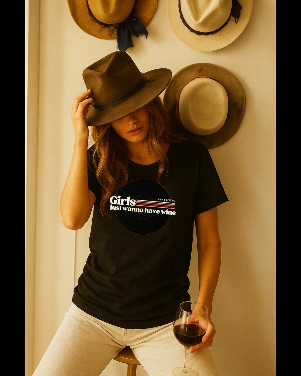 Girls Just Wanna Have Wine T-Shirt | Women’s Wine Lover Tee | Wine & Vinyl Collection