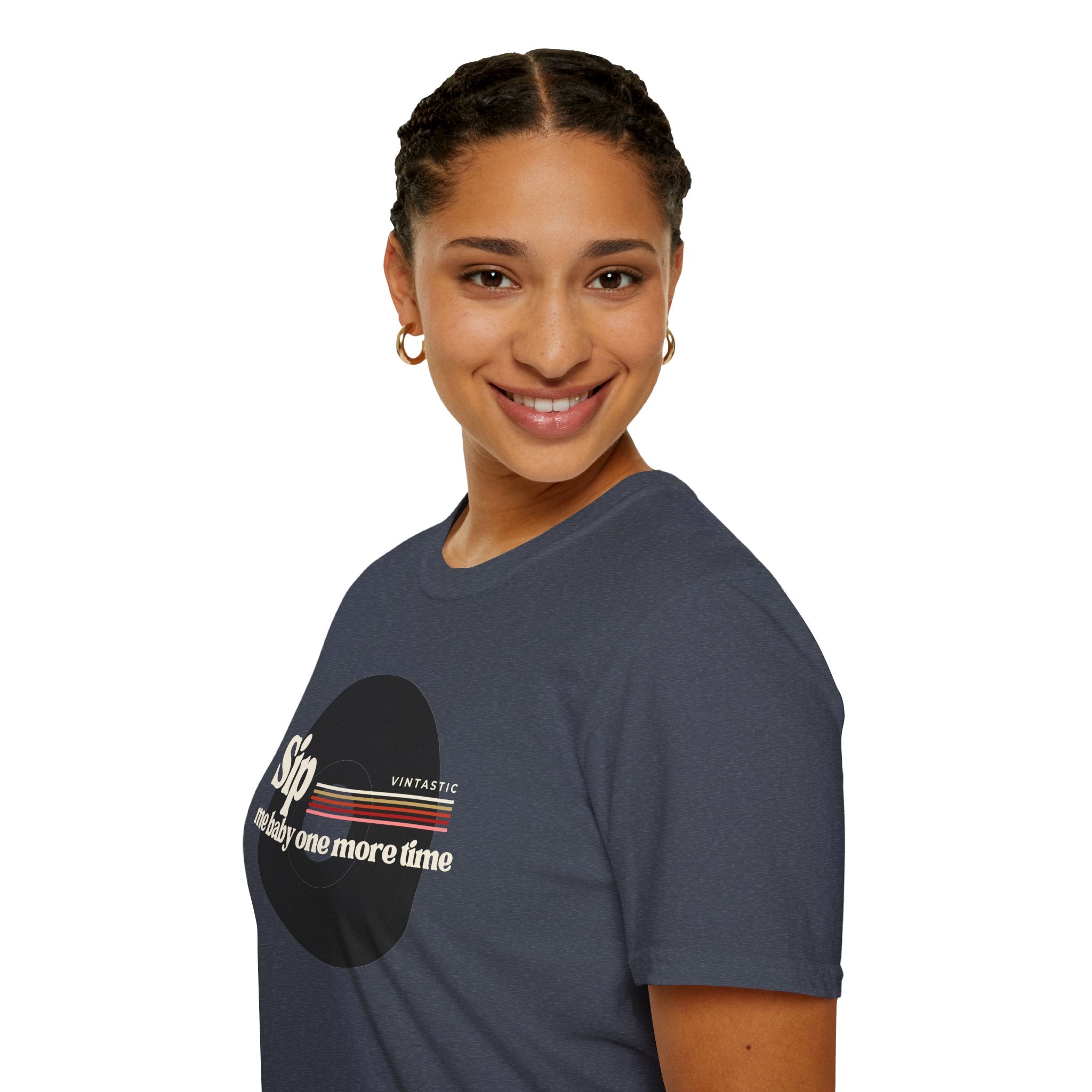 Sip Me Baby One More Time Tee – Retro Vinyl Wine Girl Style