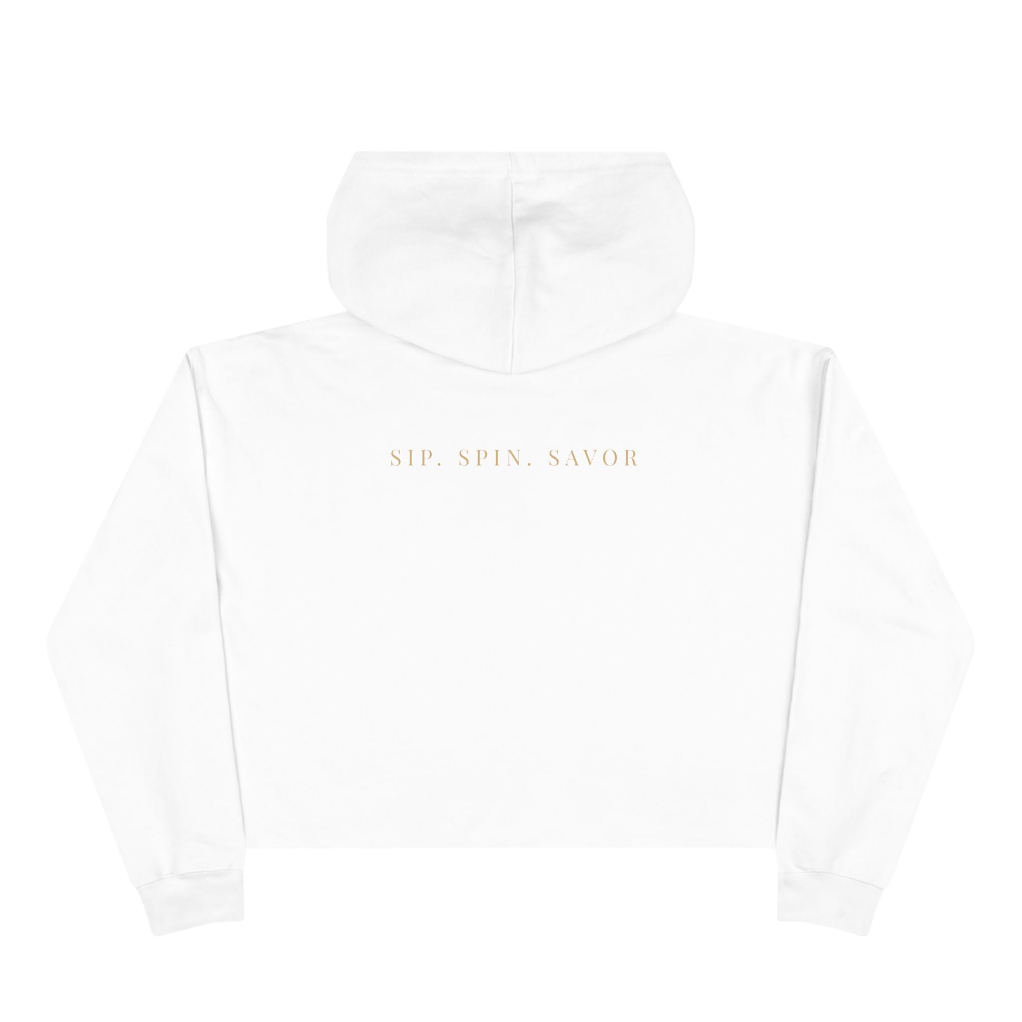 Wine Floral Crop Hoodie — Vintage Rose Wine Graphic Cropped Hoodie