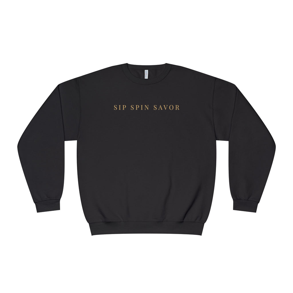 Vintastic Crewneck Sweatshirt — 'Sip Spin Savor' Wine Lover Pullover