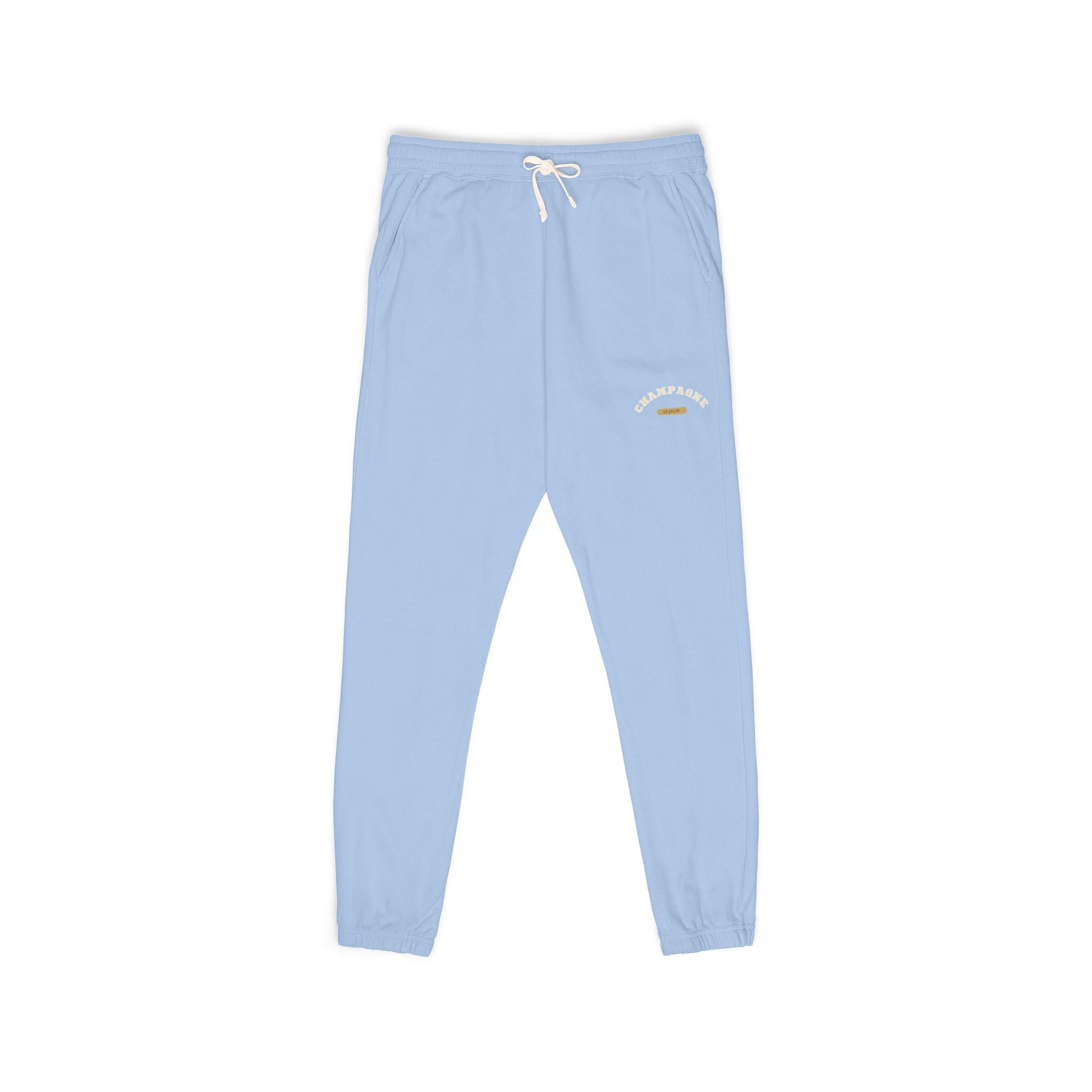 Cozy Champagne Season Sweatpants — Garment-Dyed Fleece Joggers with 'Canyon Club' Logo