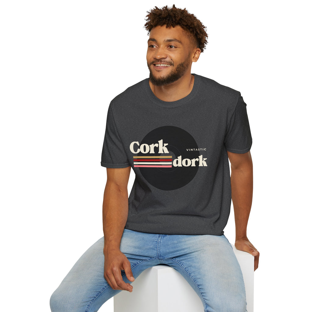 Cork Dork – Retro Wine Tee (Vintastic™ Wine & Vinyl Collection)