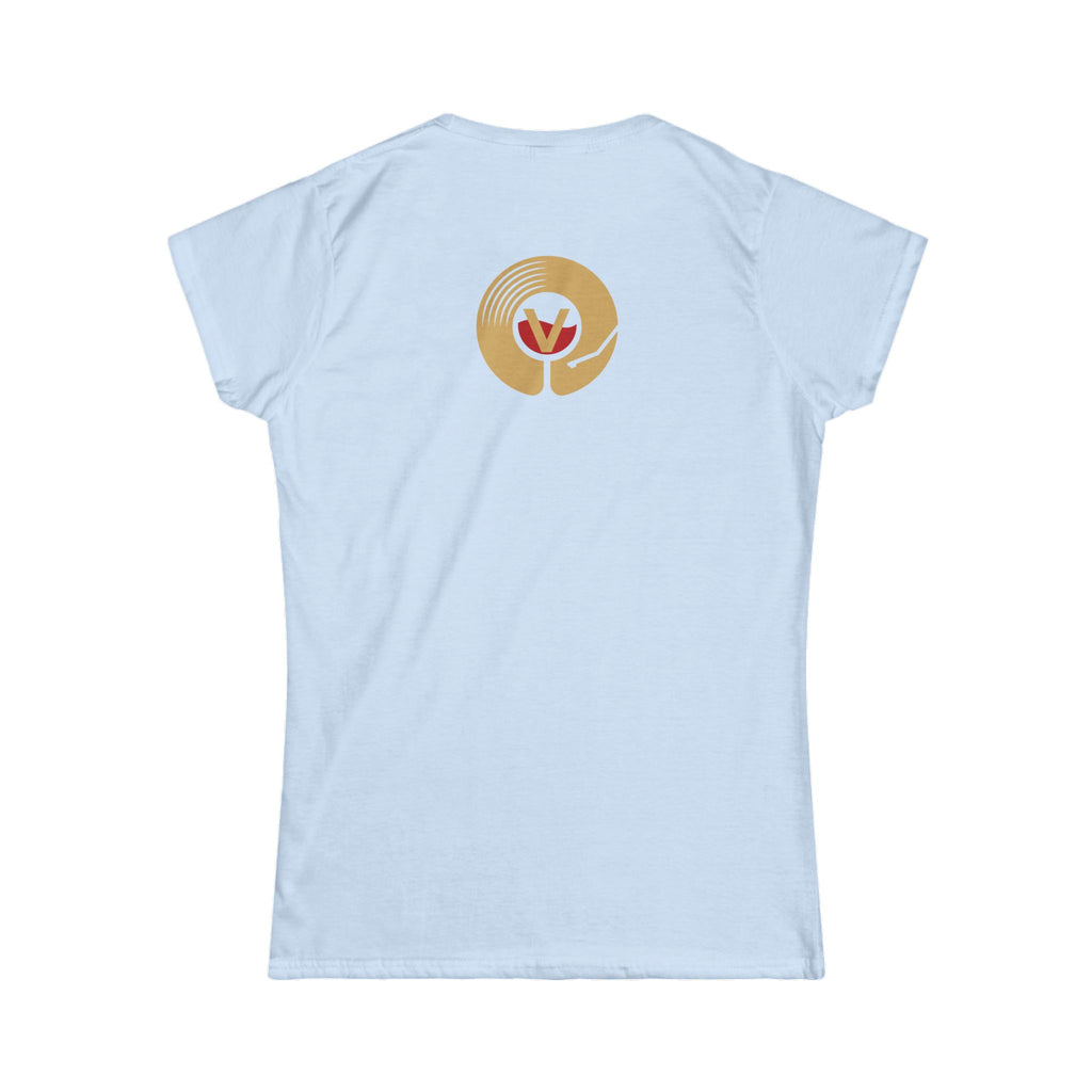 Wine Graphic Tee — Casual Women's White T‑Shirt with Gold 'WINE' Text