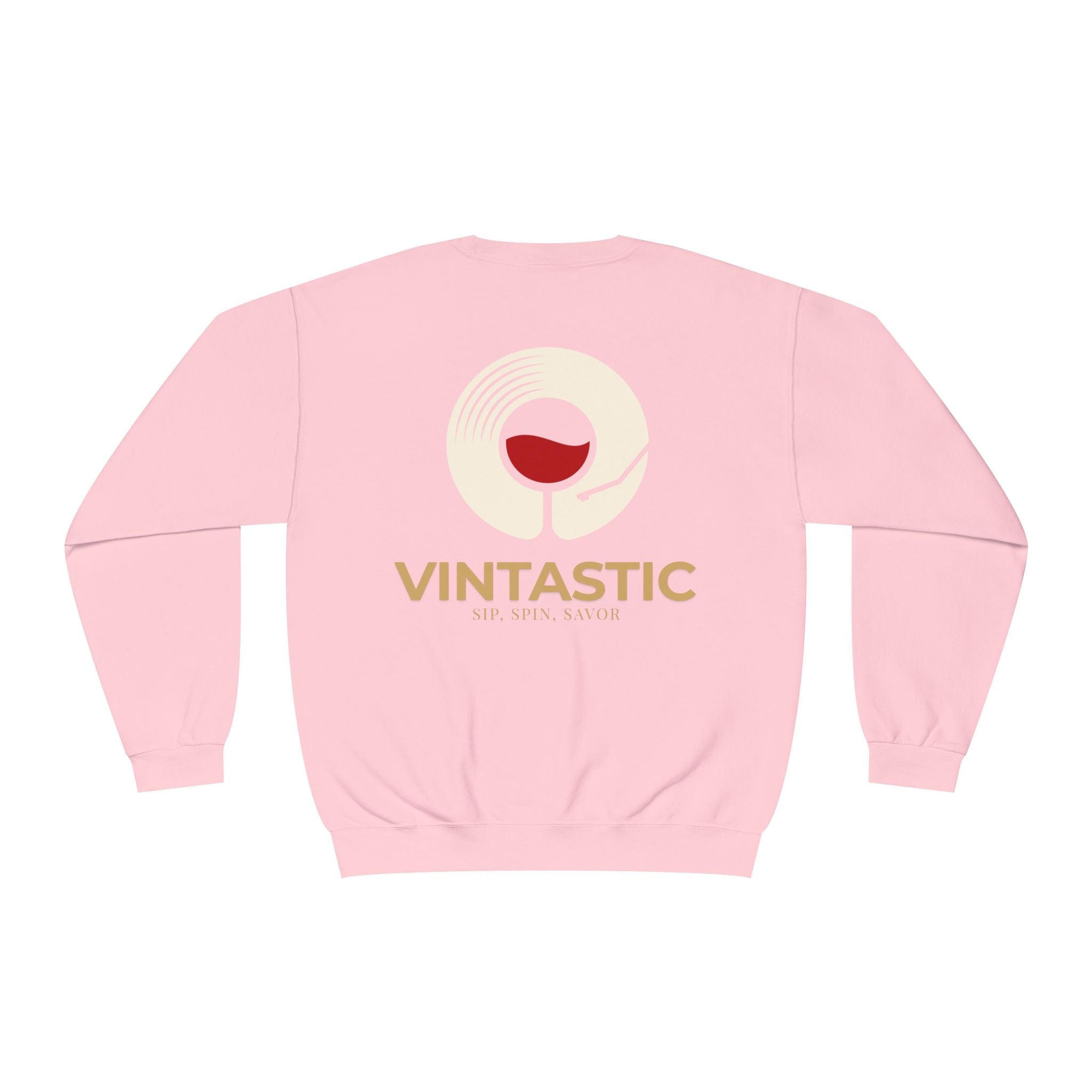 Vintastic Crewneck Sweatshirt — 'Sip Spin Savor' Wine Lover Pullover