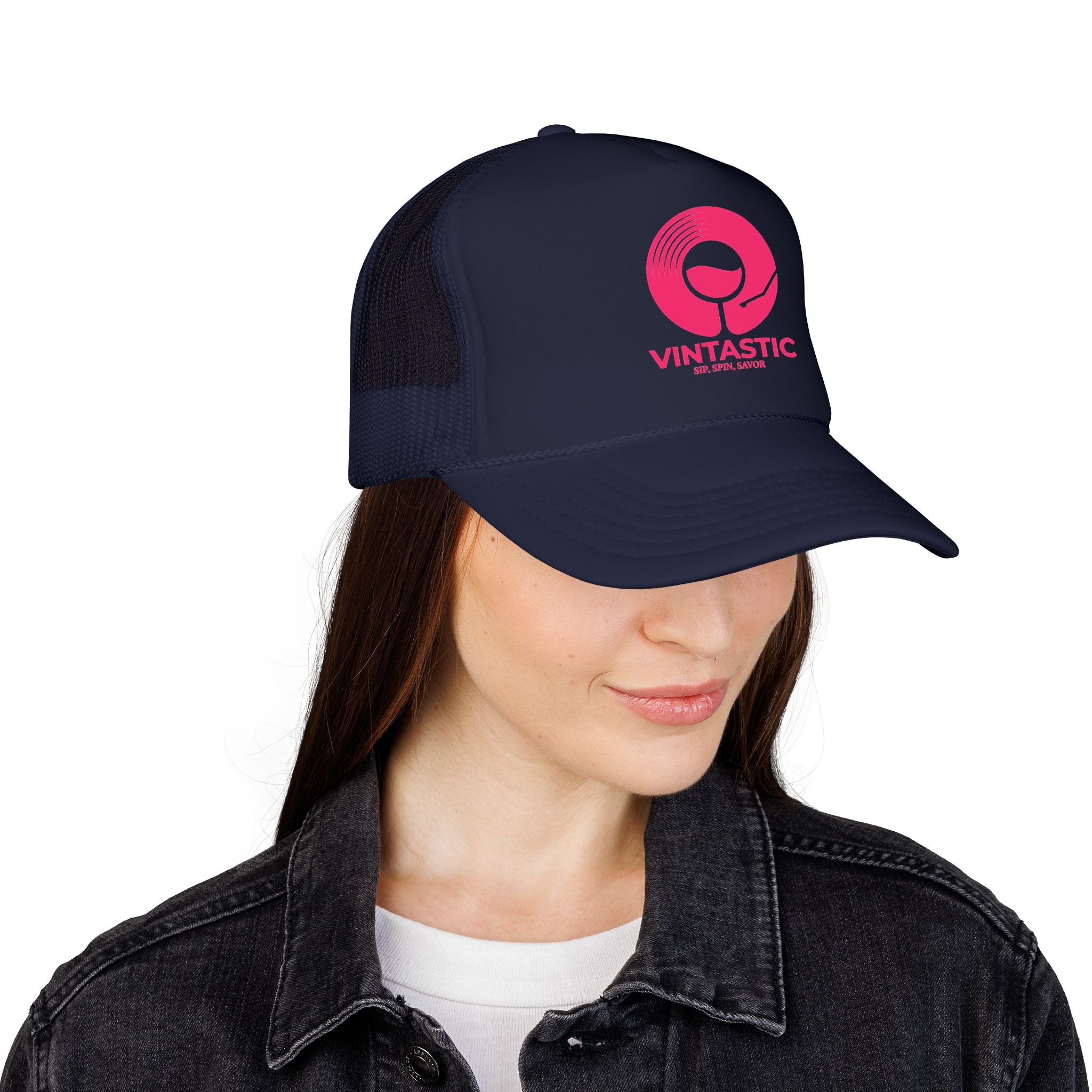 Vintastic Trucker Hat — Retro Wine Logo Foam Cap