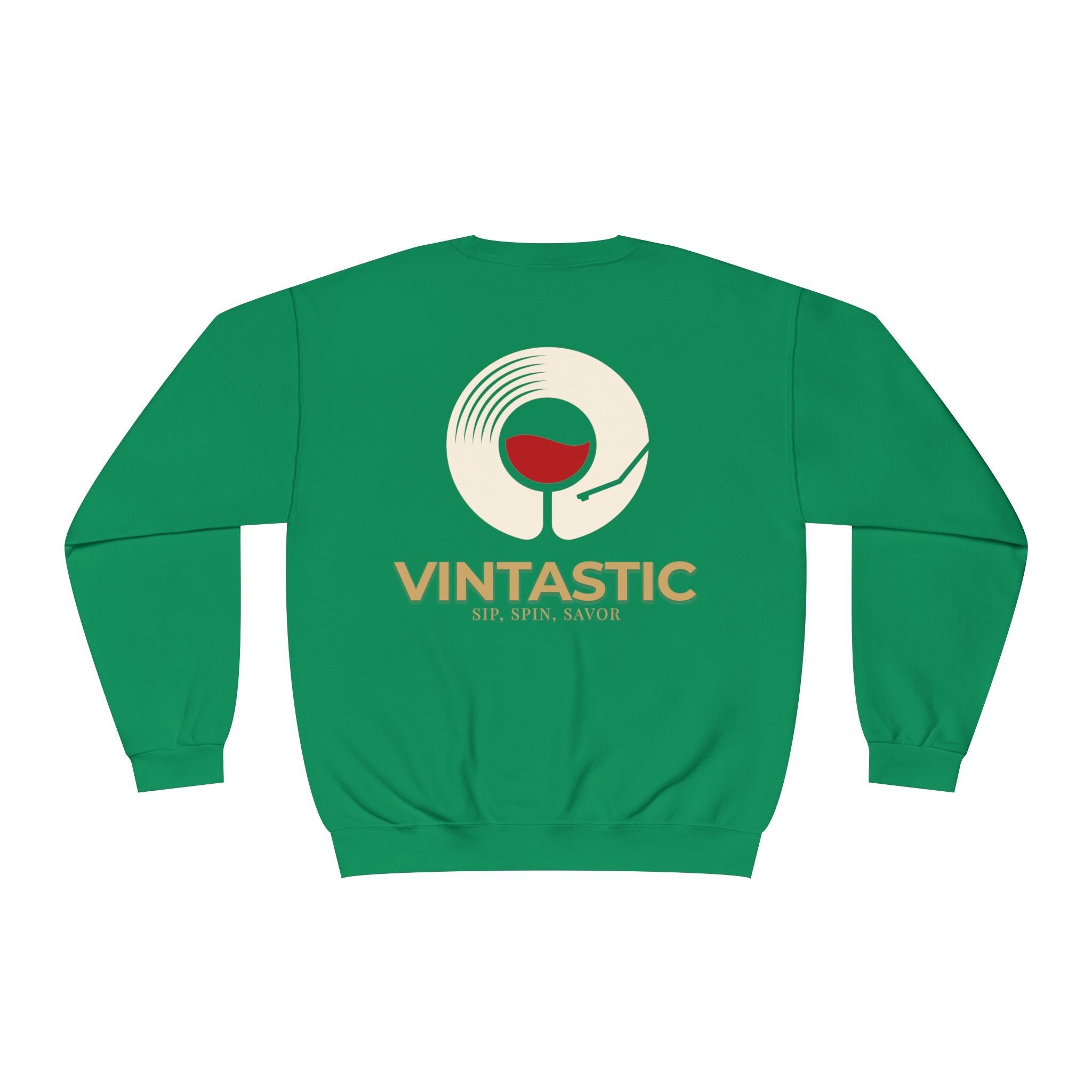 Vintastic Crewneck Sweatshirt — 'Sip Spin Savor' Wine Lover Pullover