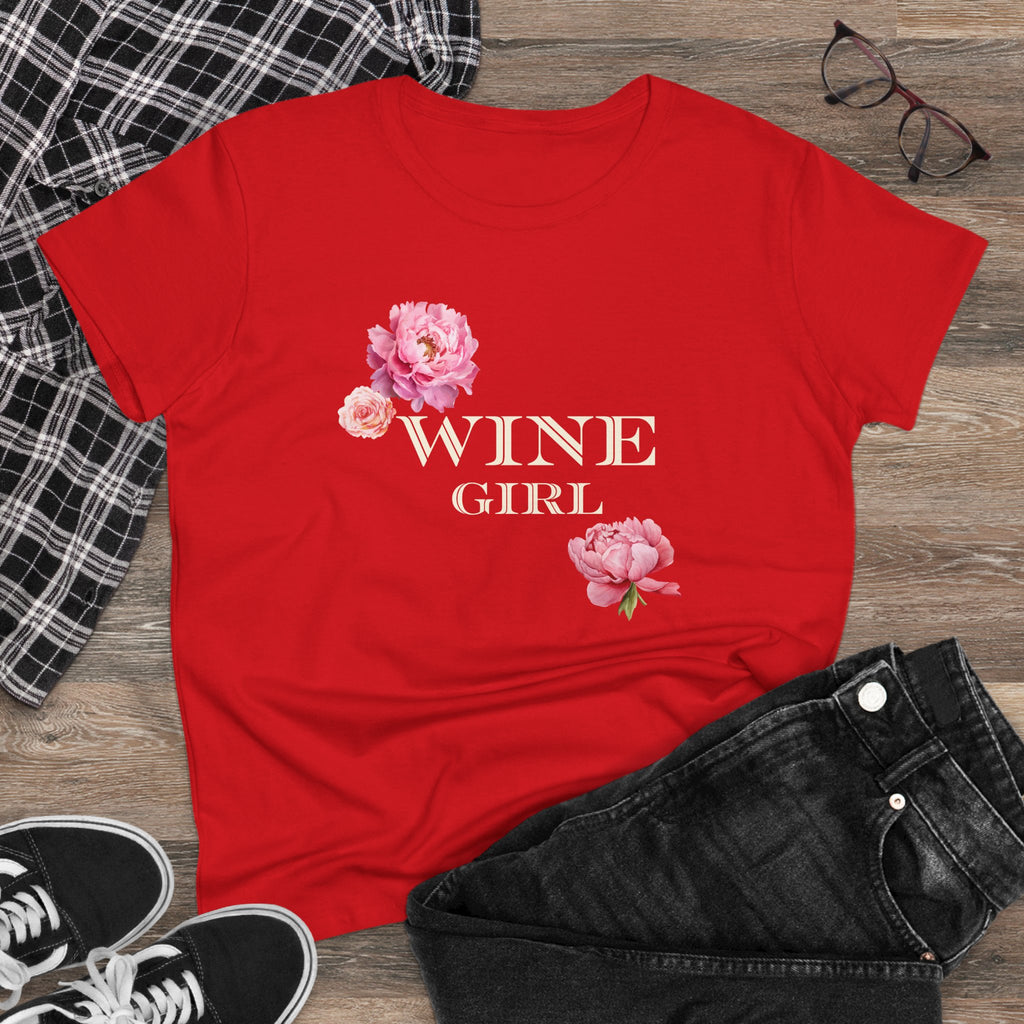 Wine Girl Floral Women's Tee - Perfect for Wine Lovers