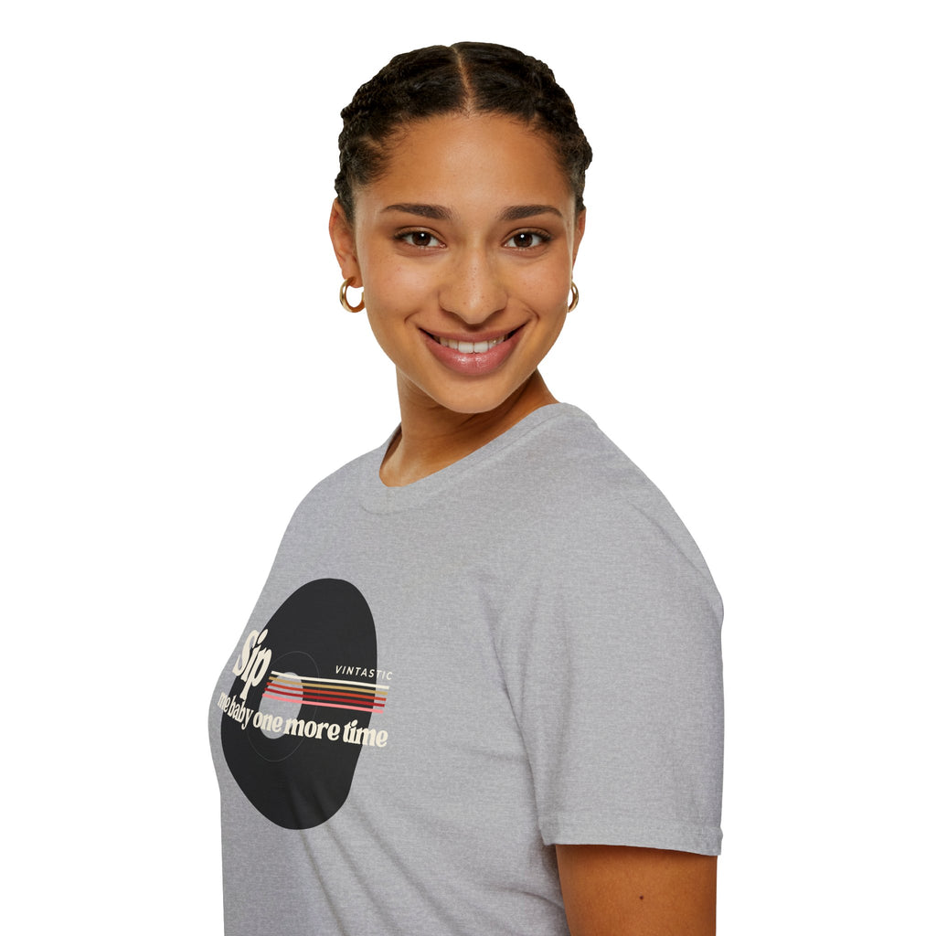 Sip Me Baby One More Time Tee – Retro Vinyl Wine Girl Style