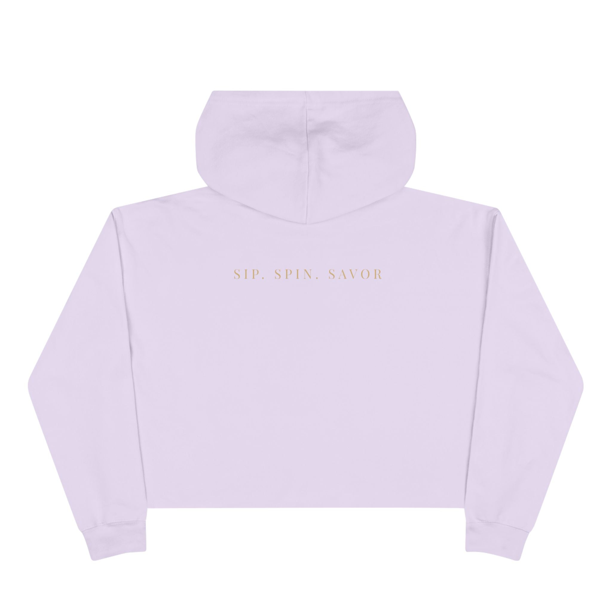 Wine Floral Crop Hoodie — Vintage Rose Wine Graphic Cropped Hoodie