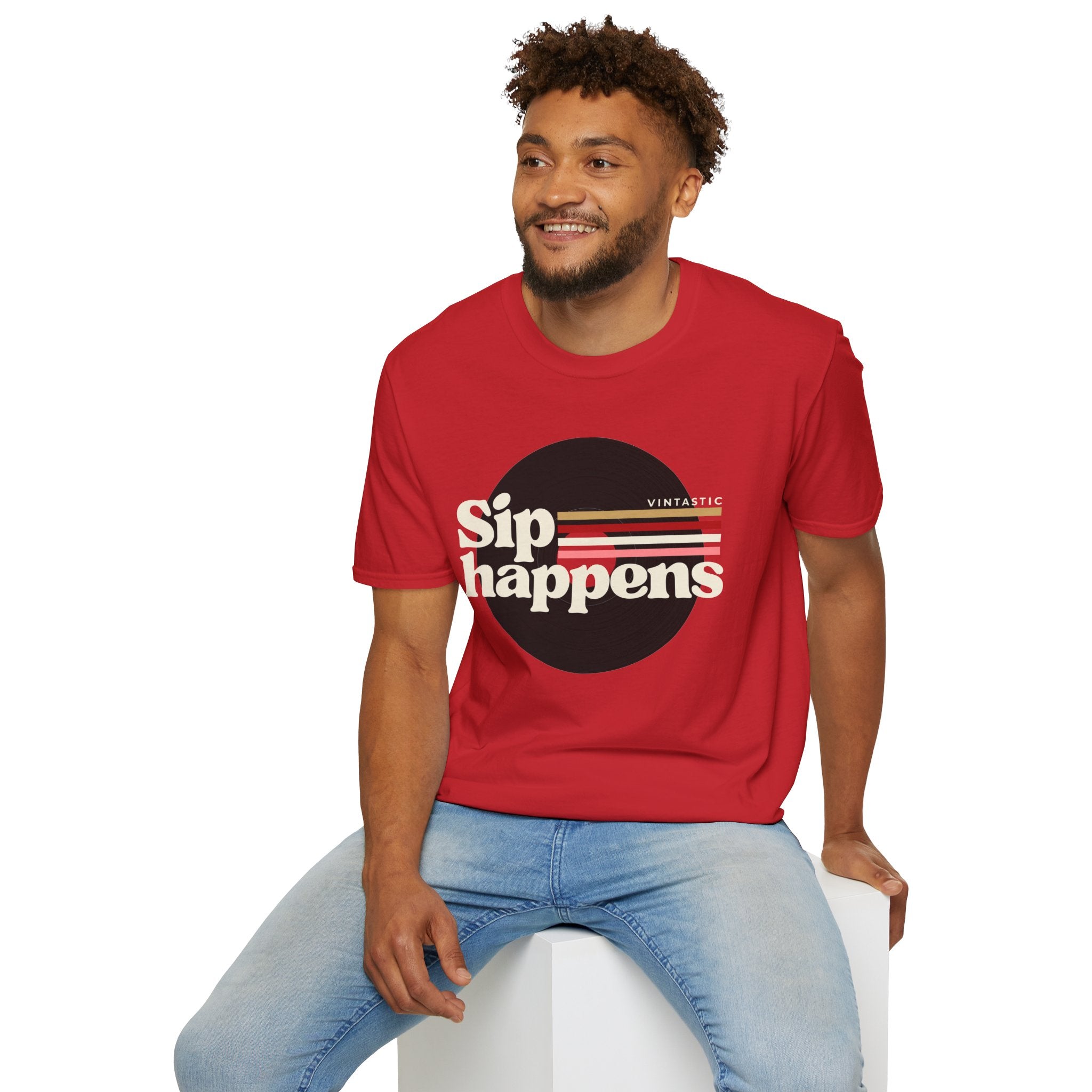 Sip Happens – Vintage Wine Tee (Vintastic™ Wine & Vinyl Collection)