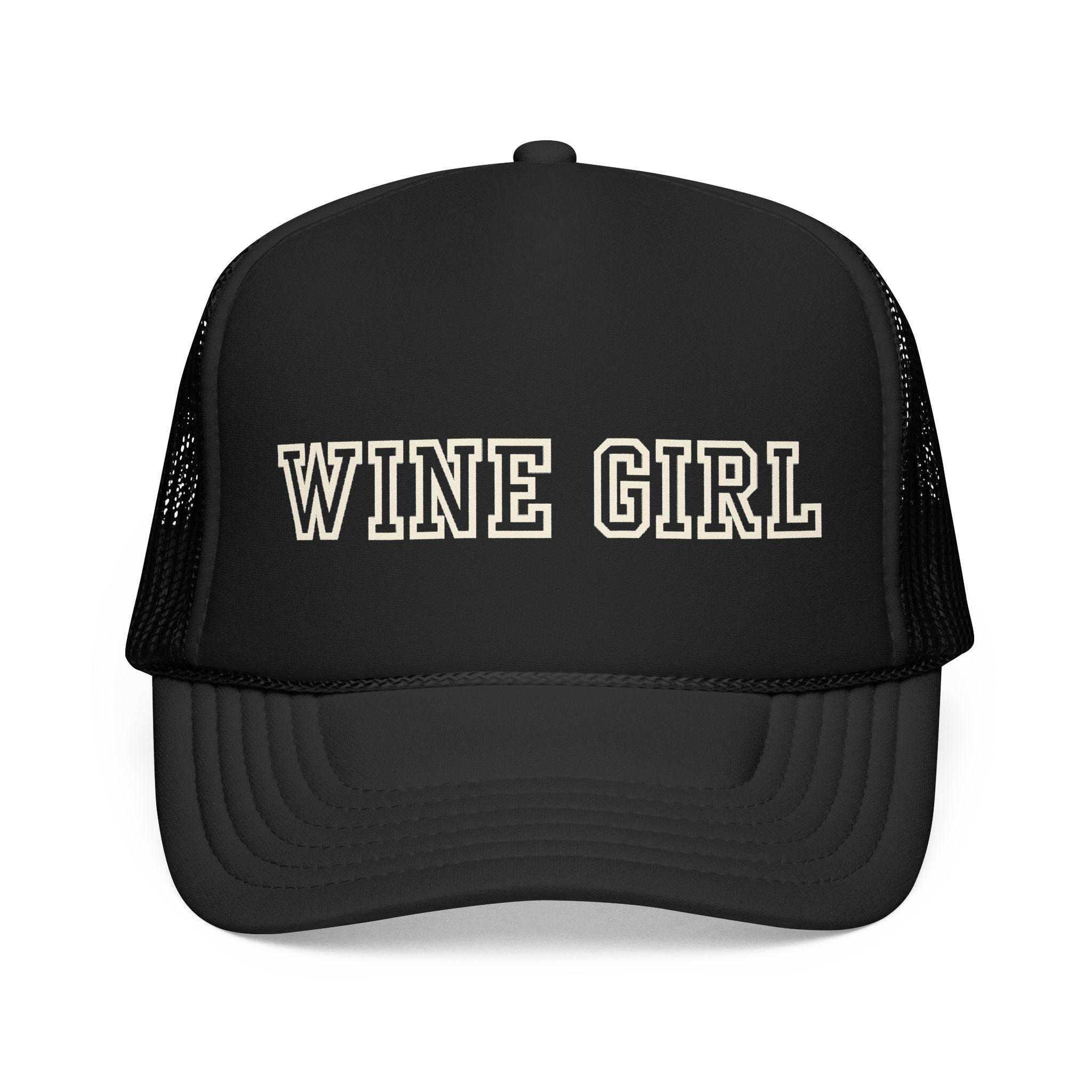 Wine Girl Trucker Cap -by  Vintastic Designs