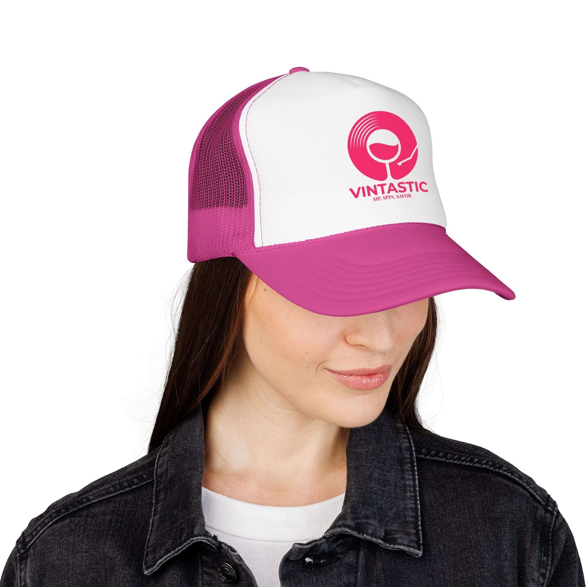 Vintastic Trucker Hat — Retro Wine Logo Foam Cap