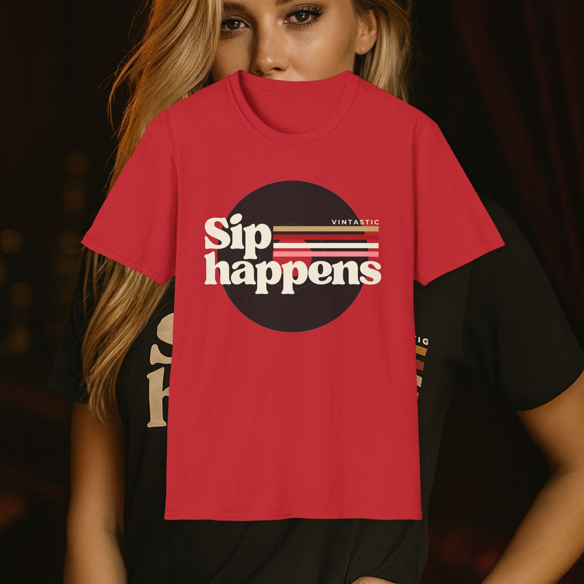 Sip Happens – Vintage Wine Tee (Vintastic™ Wine & Vinyl Collection)