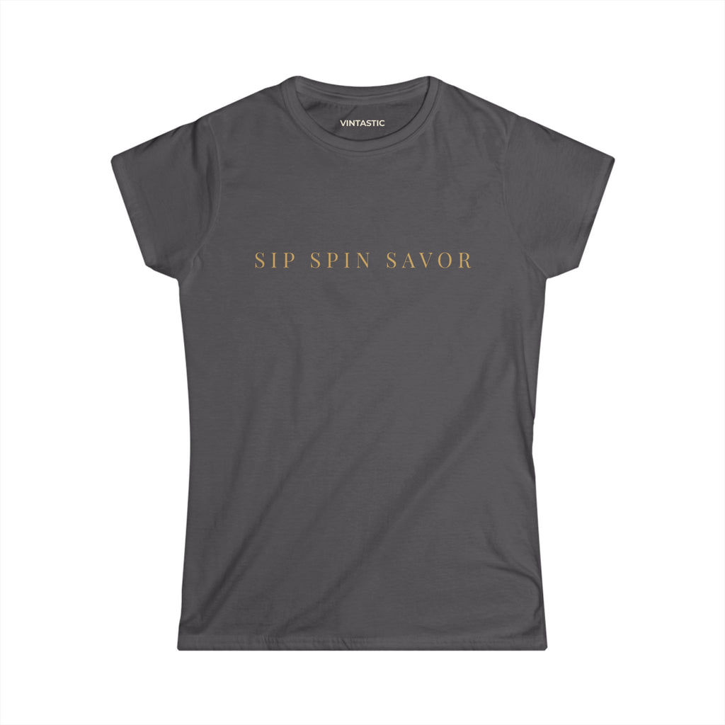Vintastic Wine Tee — "Sip Sip Savor" Women's Graphic T-Shirt