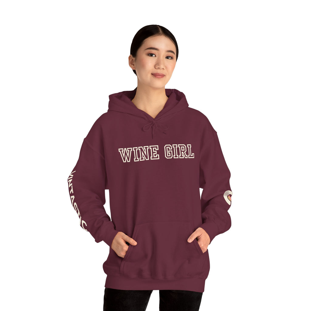 Vintastic Wine Girl Hoodie – Black Unisex Oversized Sweatshirt | Wine Lover Gift
