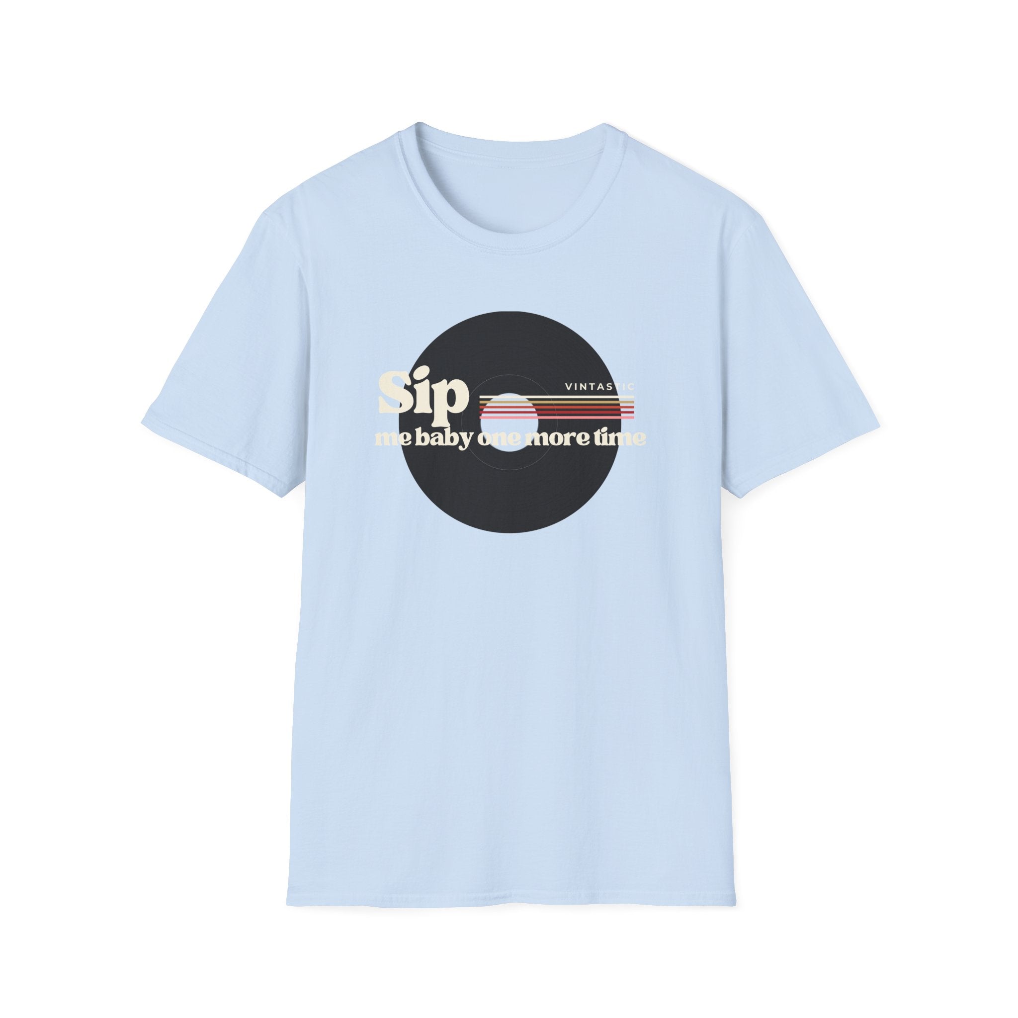 Sip Me Baby One More Time Tee – Retro Vinyl Wine Girl Style