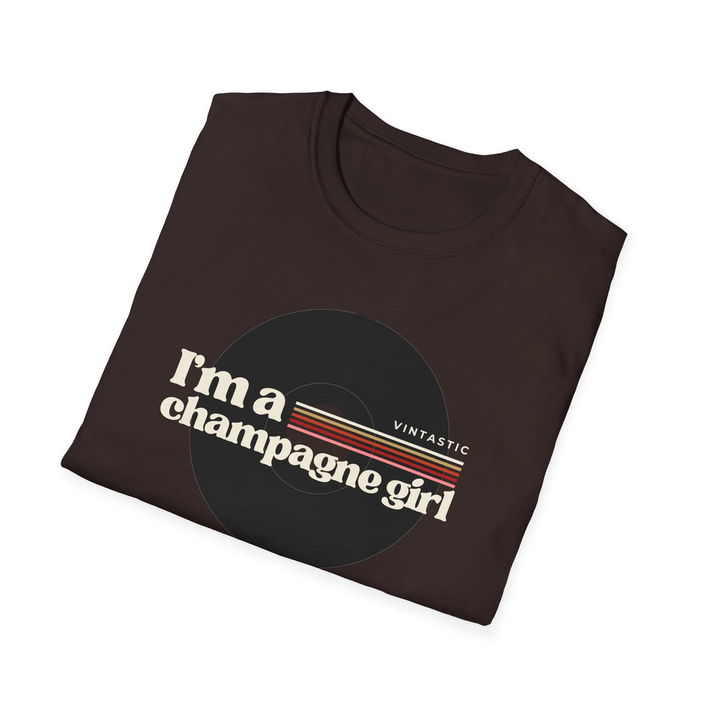 I’m a Champagne Girl Tee – Retro Vinyl Design | Vintastic Wine & Bubbly Collection