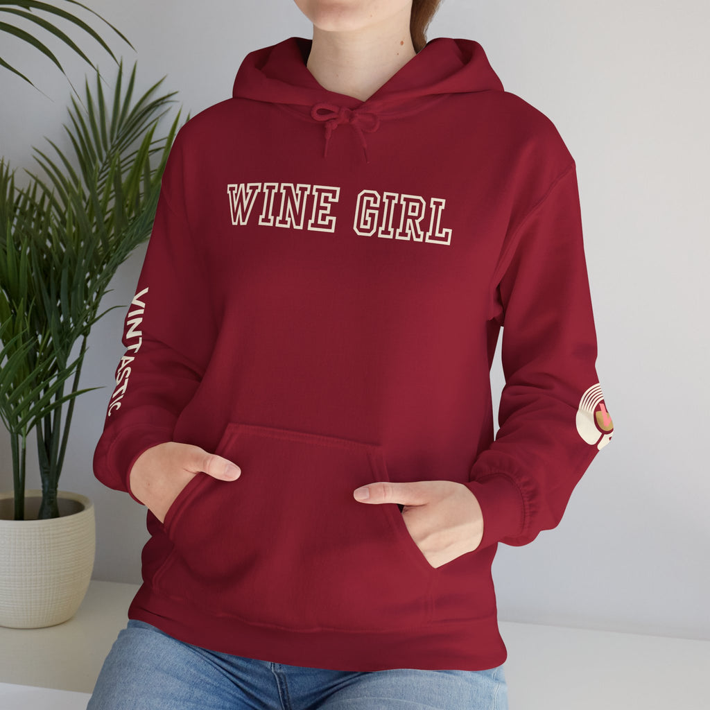 Vintastic Wine Girl Hoodie – Black Unisex Oversized Sweatshirt | Wine Lover Gift