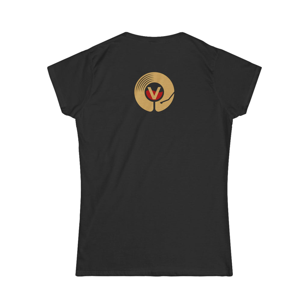 Wine Graphic Tee — Casual Women's White T‑Shirt with Gold 'WINE' Text