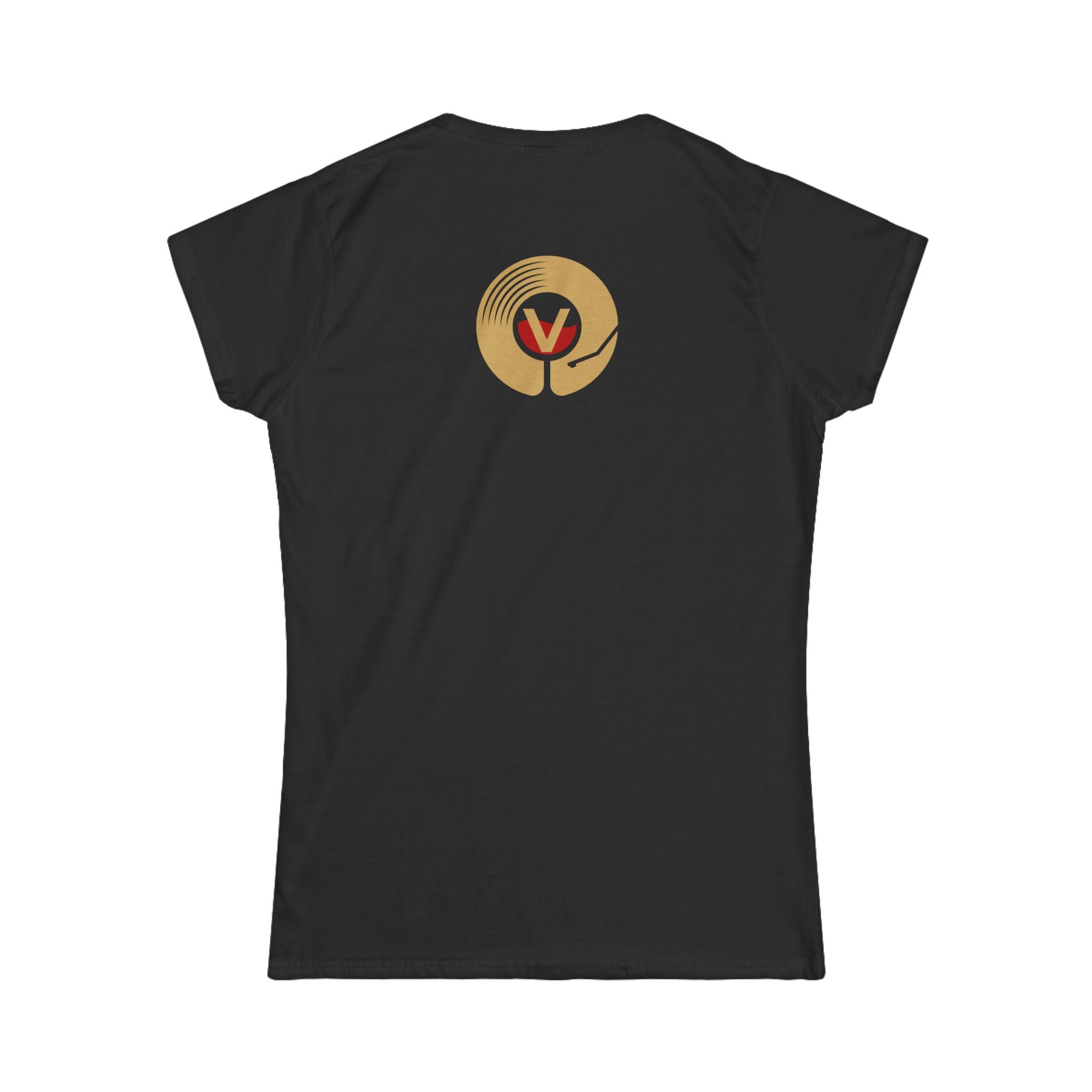 Wine Graphic Tee — Casual Women's White T‑Shirt with Gold 'WINE' Text