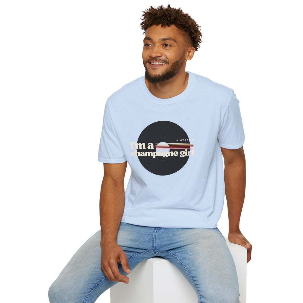 I’m a Champagne Girl Tee – Retro Vinyl Design | Vintastic Wine & Bubbly Collection
