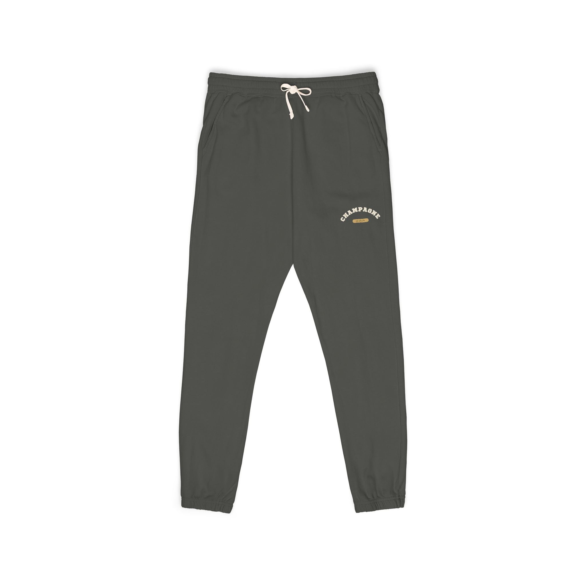 Cozy Champagne Season Sweatpants — Garment-Dyed Fleece Joggers with 'Canyon Club' Logo
