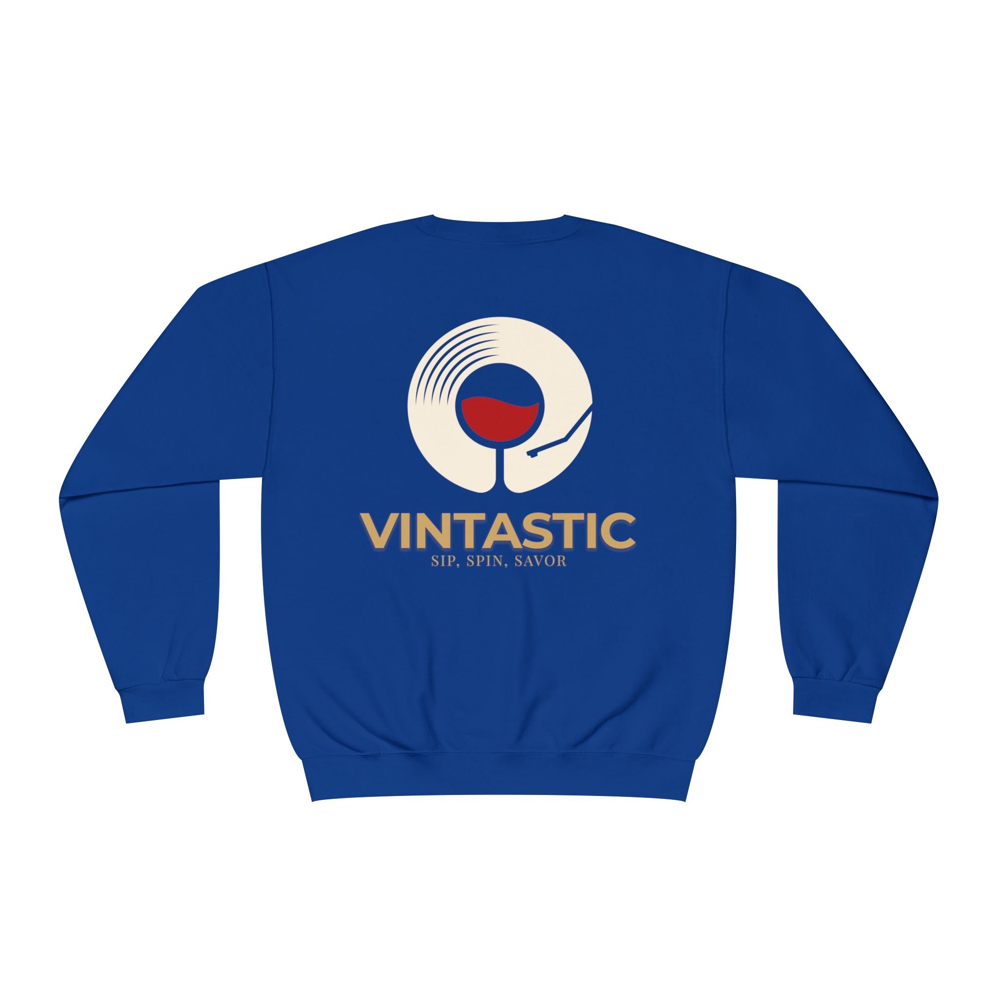 Vintastic Crewneck Sweatshirt — 'Sip Spin Savor' Wine Lover Pullover