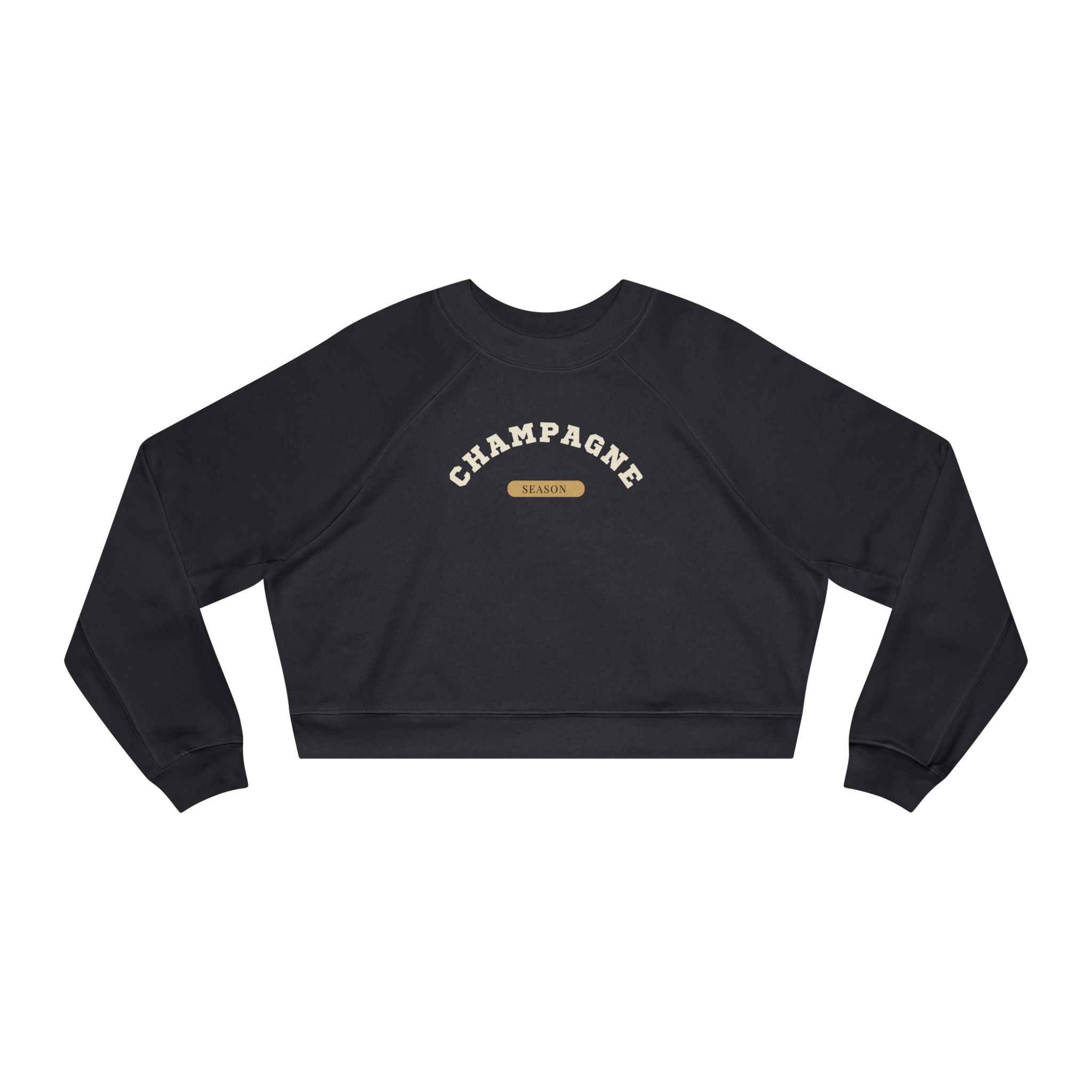 Cropped Pullover — "Champagne Vintastic" Retro Wine Graphic