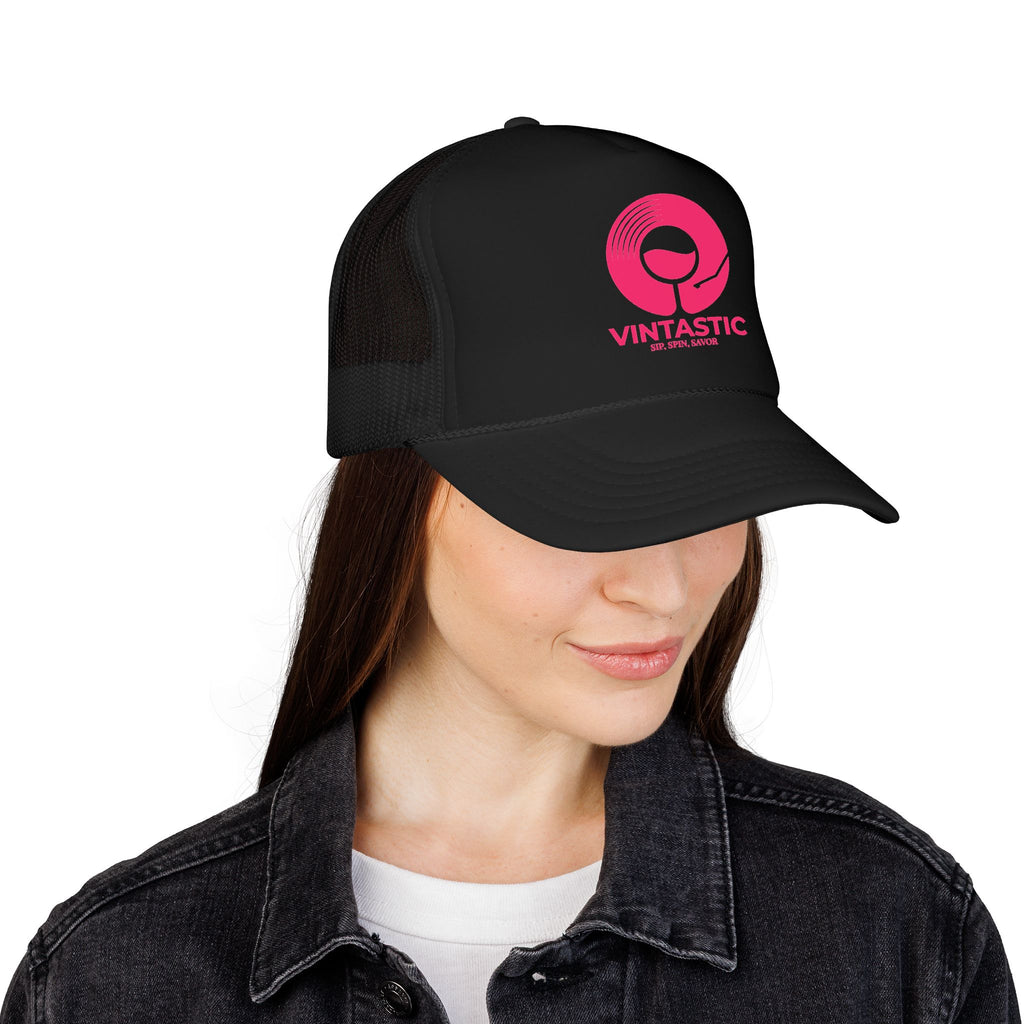 Vintastic Trucker Hat — Retro Wine Logo Foam Cap